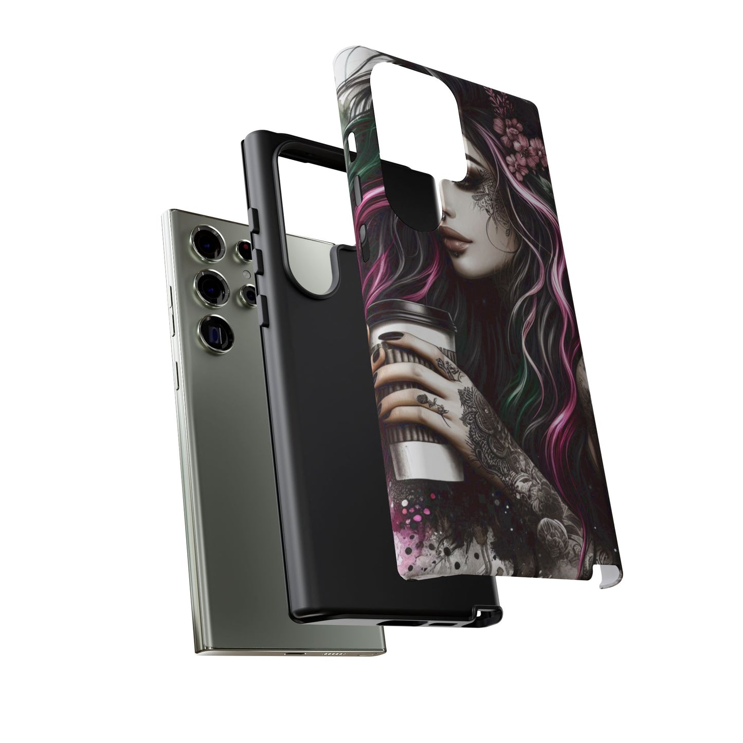 Tattooed Serenity – Gothic Coffee Lover Mobile Cover