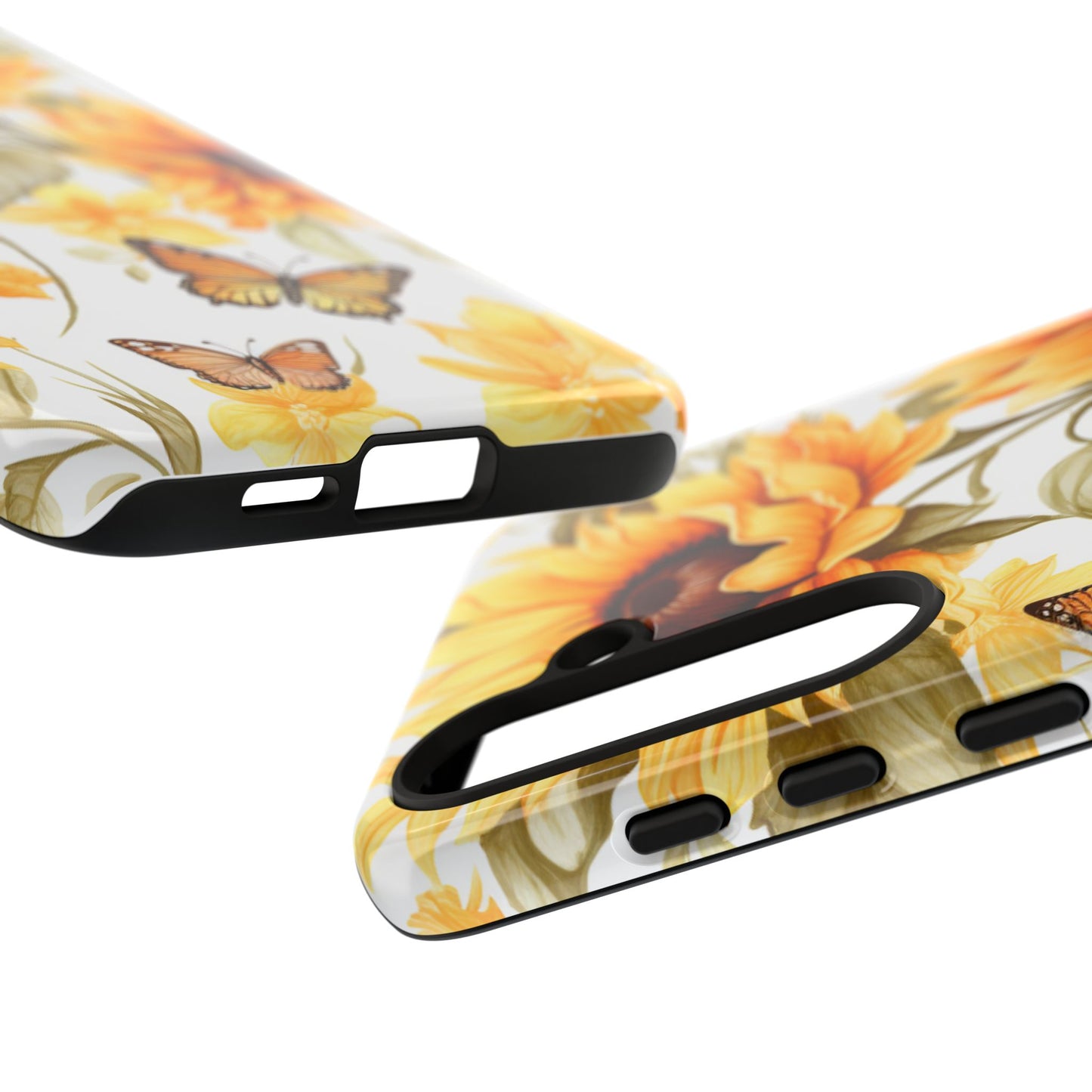 Golden Sunflower & Butterfly Phone Case – Warm & Elegant