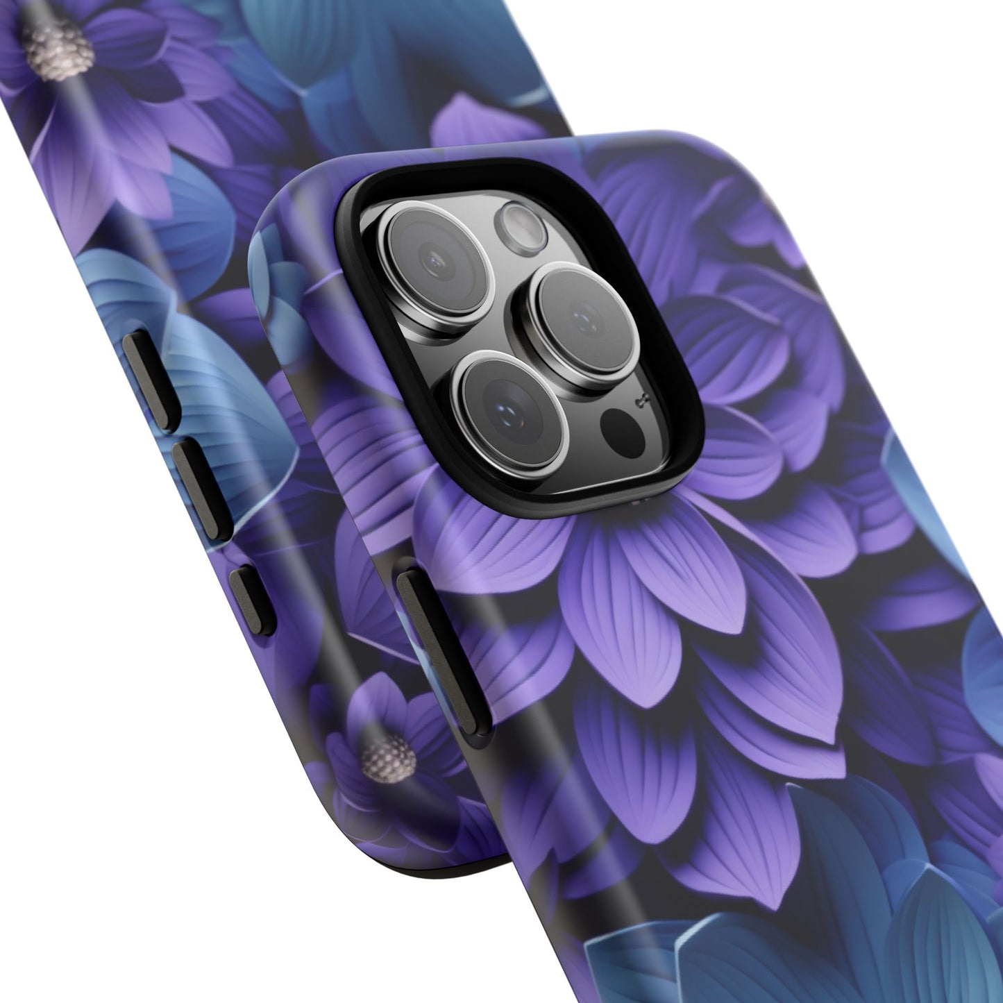 Royal Blue Floral Phone Case – Elegant & Luxurious Design