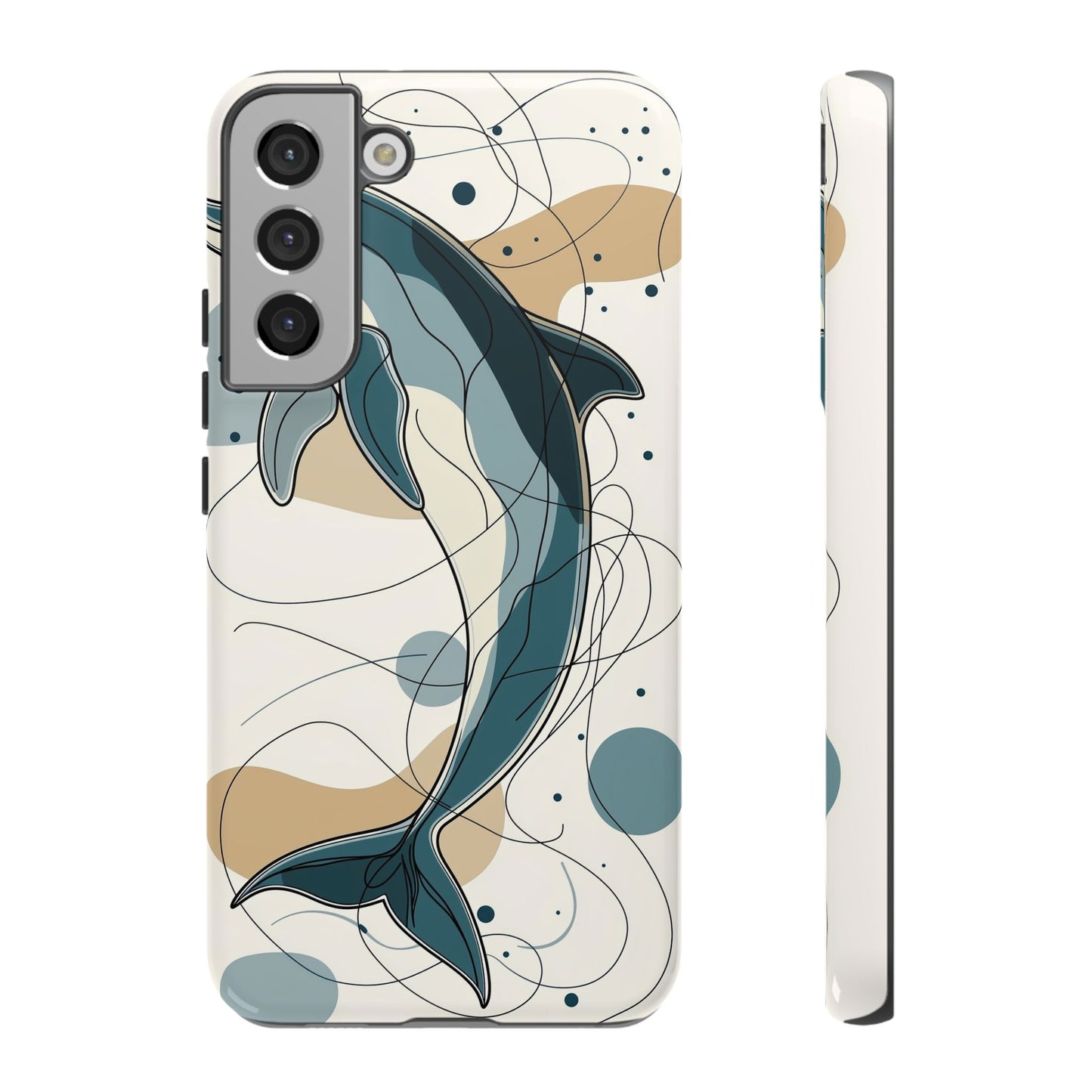 Ocean Whimsy: Abstract Dolphin Splash Phone Case for iPhone, Samsung & Pixel