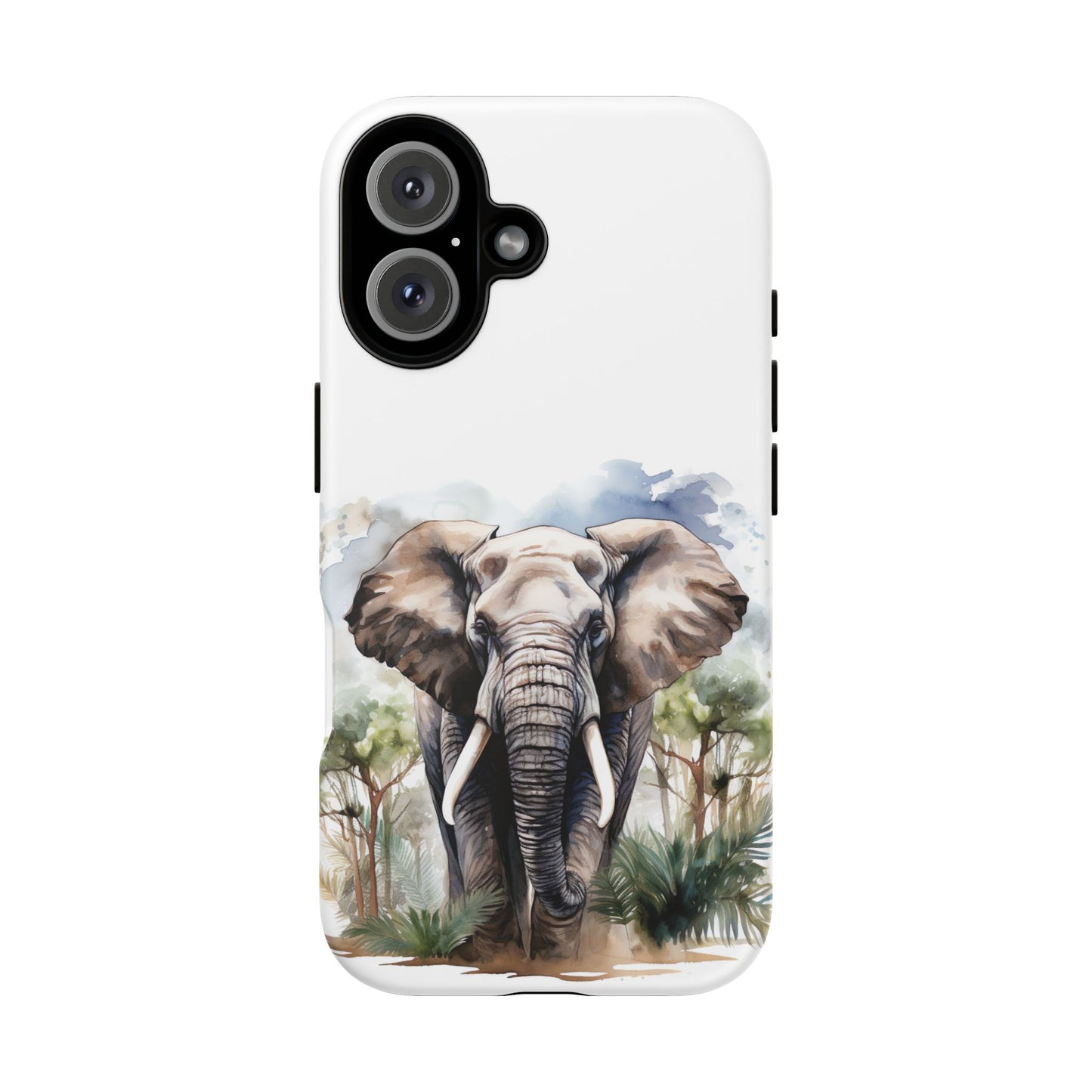 Majestic Watercolor Elephant Mobile Cover – Artistic Wildlife Design