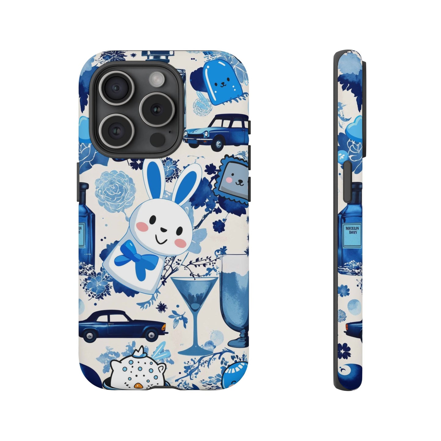 Blue Bunny & Car Themed Phone Case