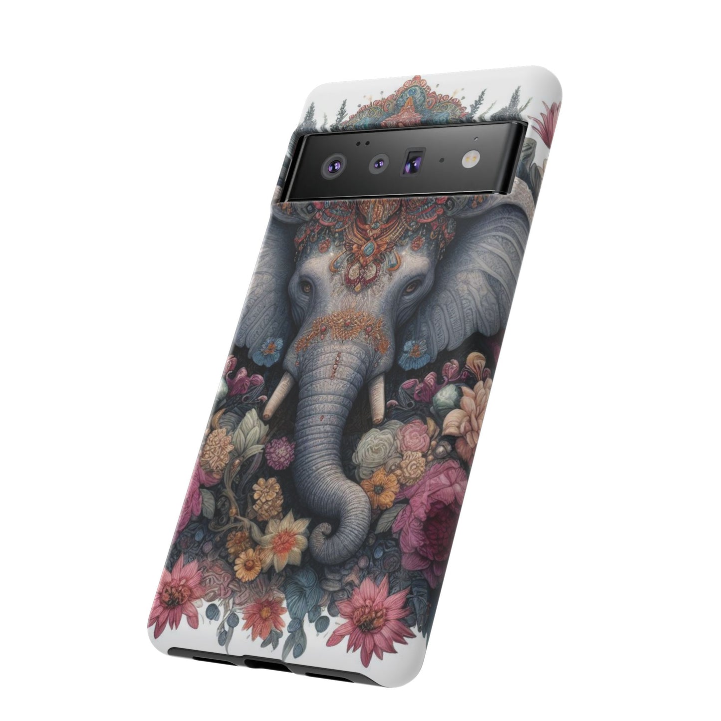Regal Ornate Elephant Mobile Cover – Majestic Bohemian Art
