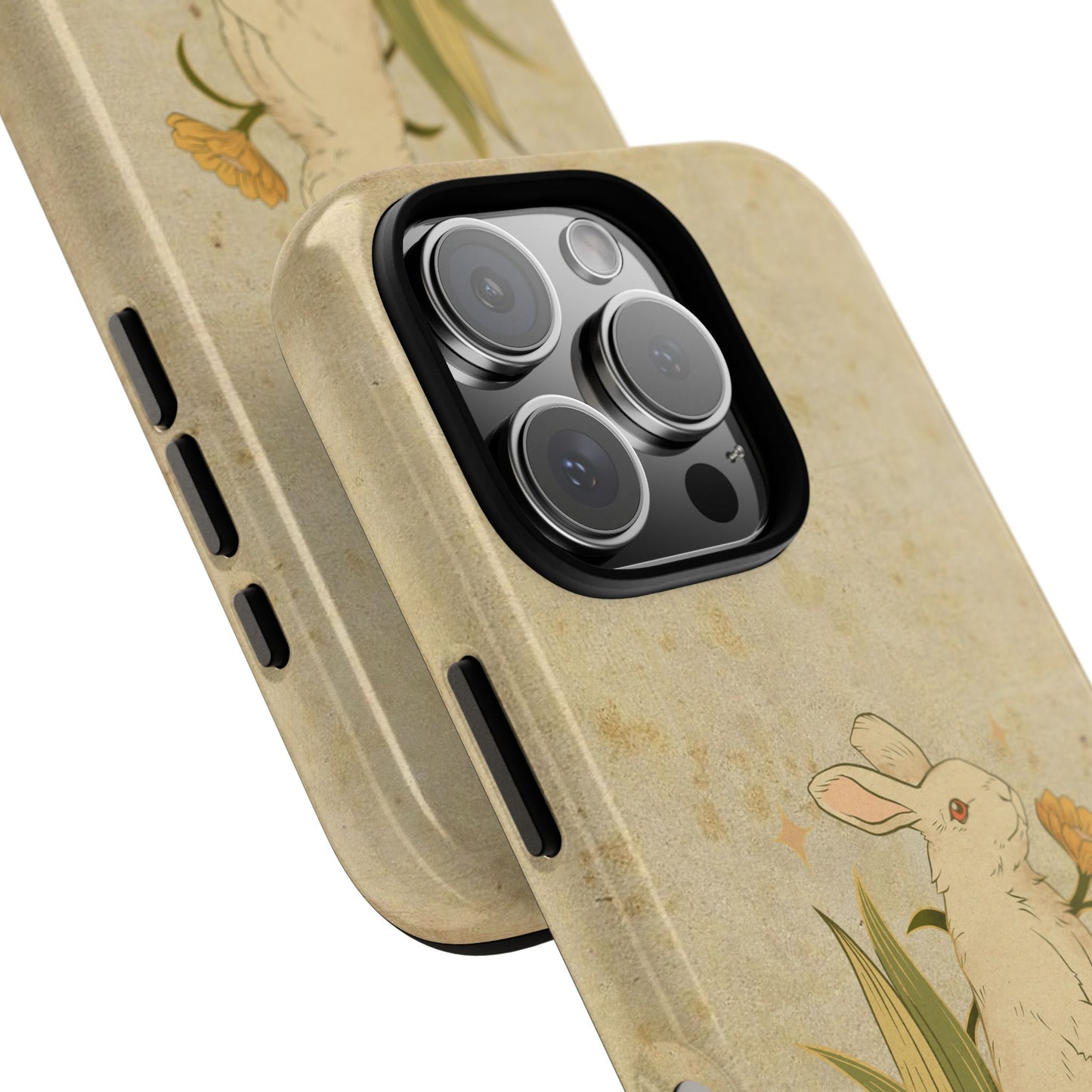 Minimal Vintage Rabbit Phone Case β Aesthetic Beige Bunny Cover for iPhone, Samsung & Pixel
