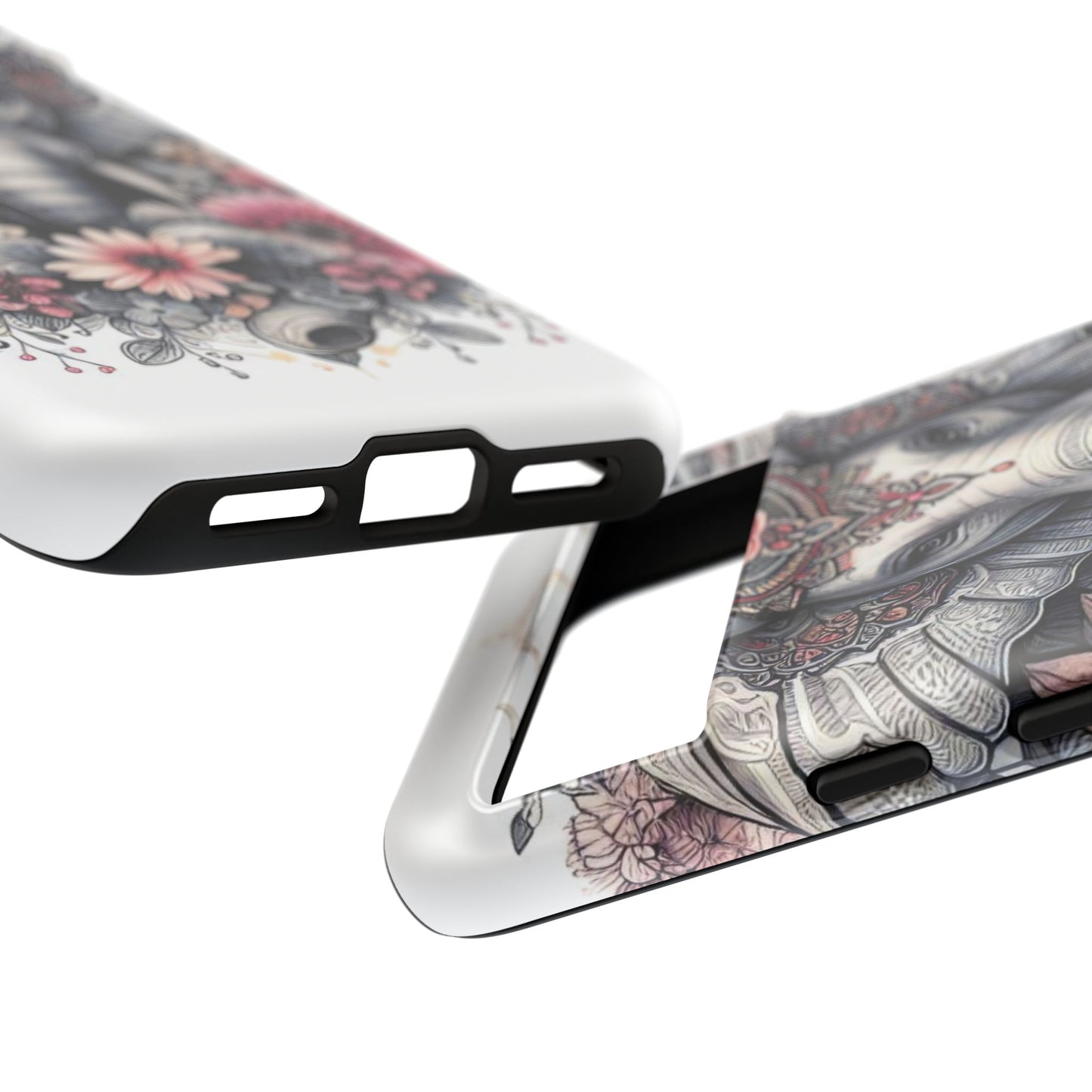 Royal Elephant Mandala Phone Case – Intricate Bohemian Floral Design