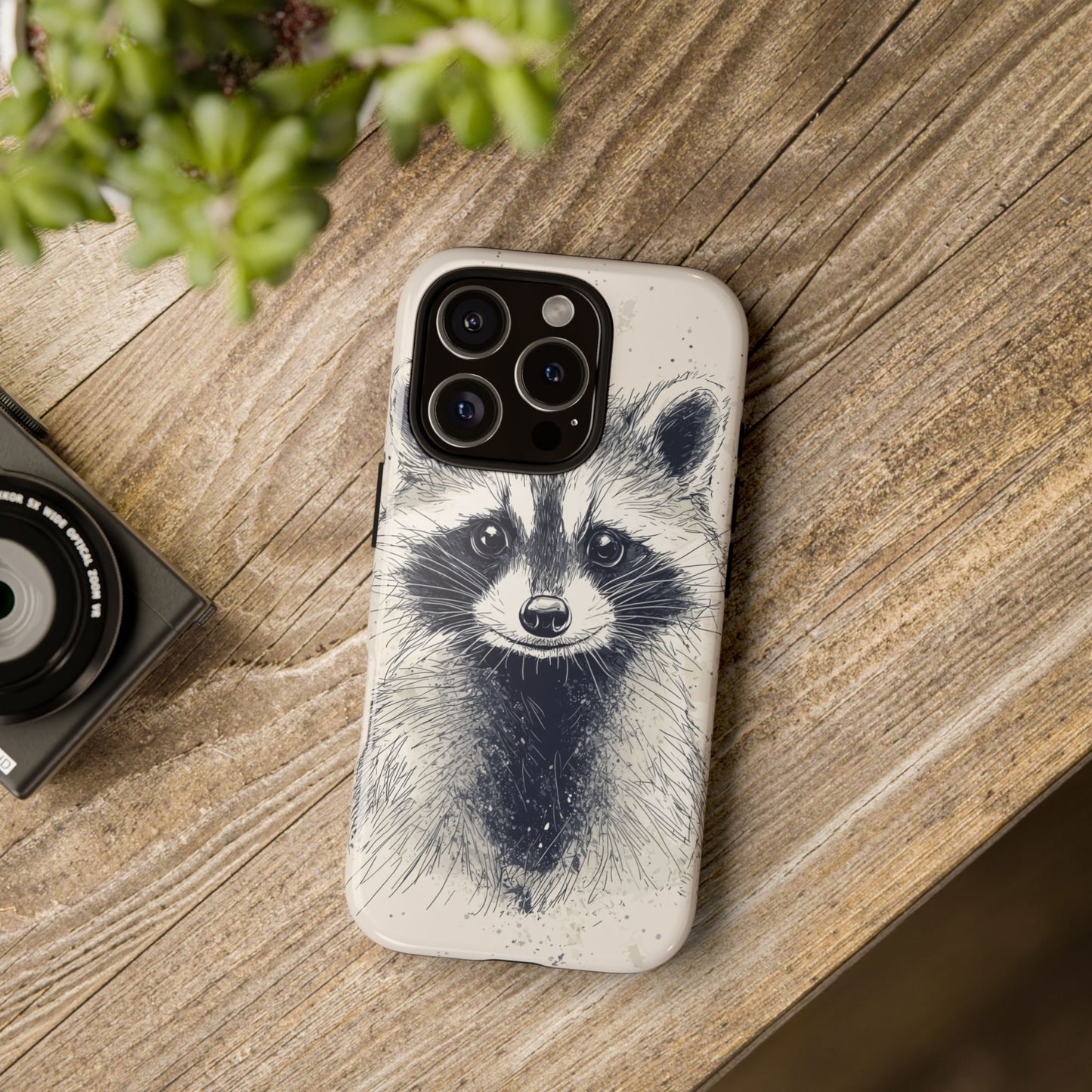 Midnight Mischief: Raccoon Portrait Phone Case for iPhone, Samsung & Pixel