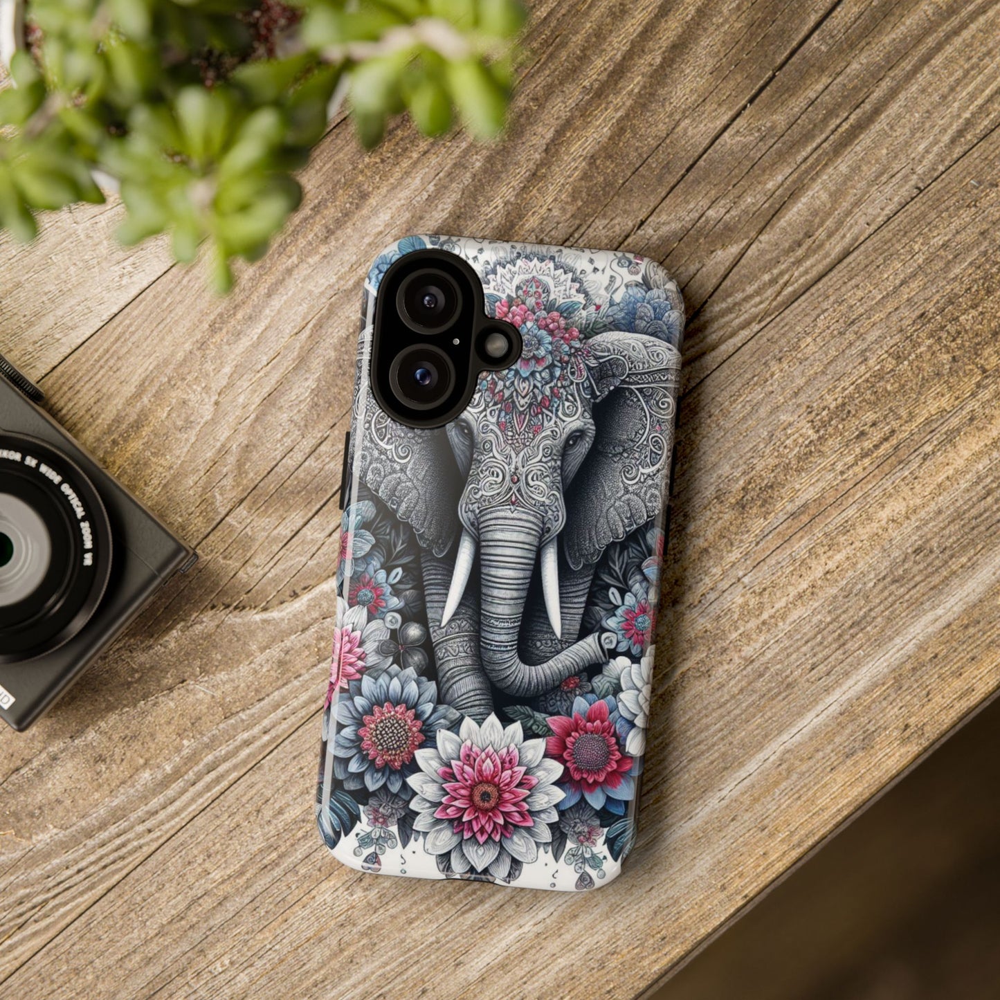 Regal Mandala Elephant Mobile Cover – Ornate Floral Art