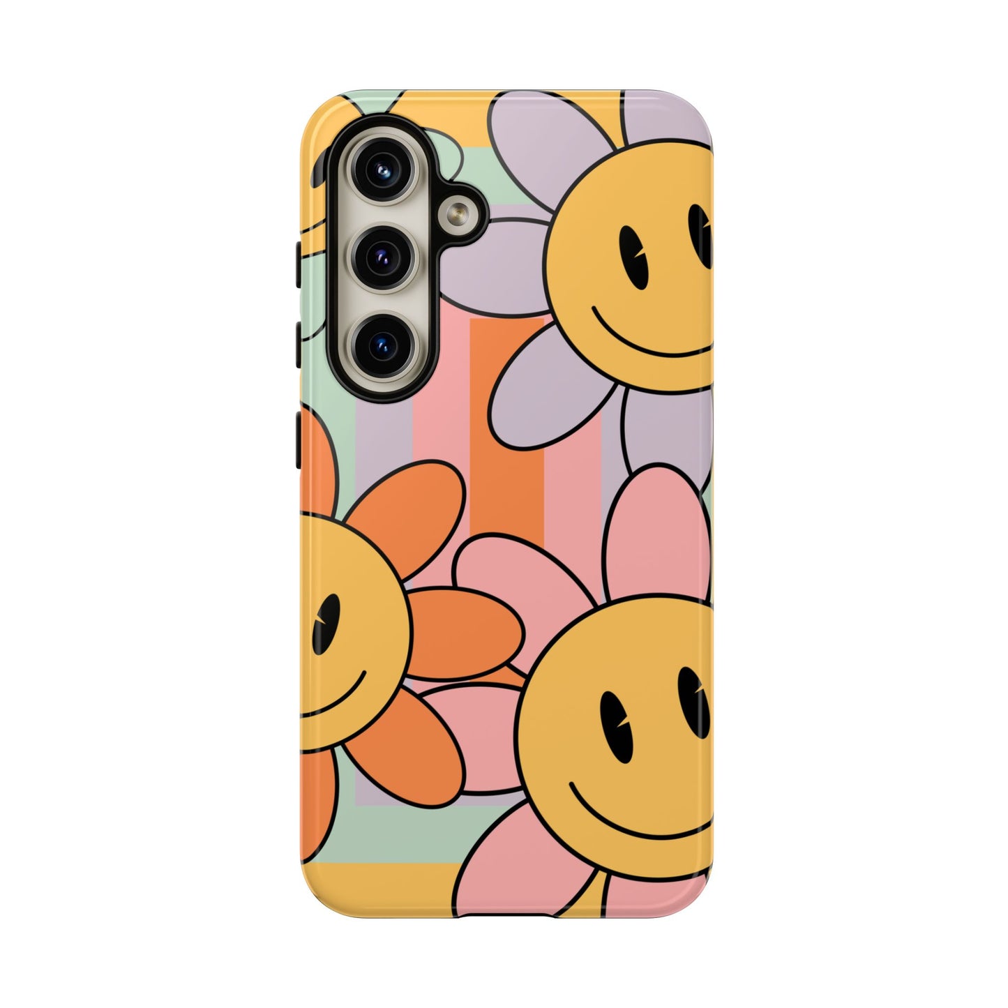 Retro Smiley Face Flower Phone Case β Cute 70s Aesthetic for iPhone, Samsung & Google Pixel