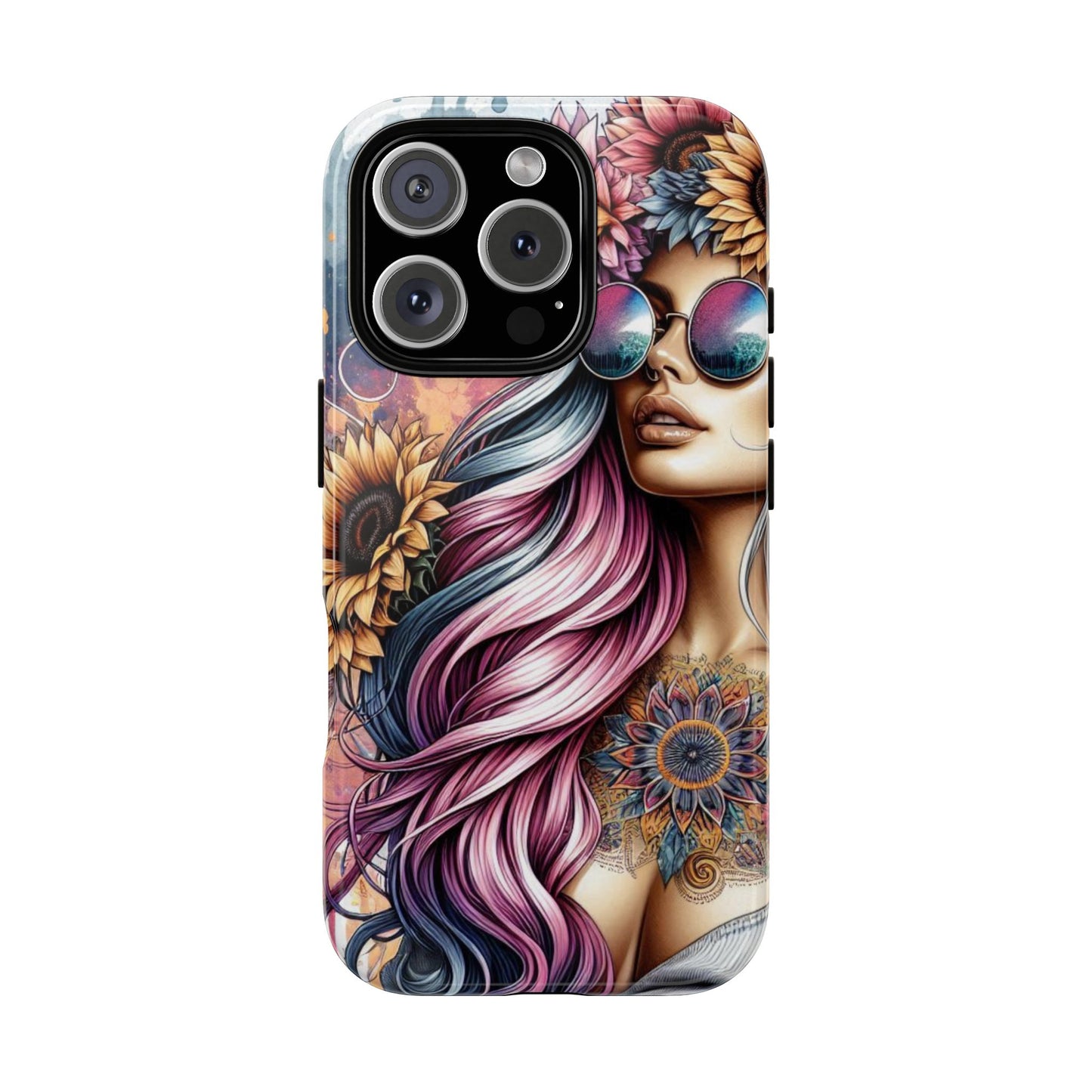 Bohemian Sunflower Queen – Retro Floral Fantasy Mobile Cover