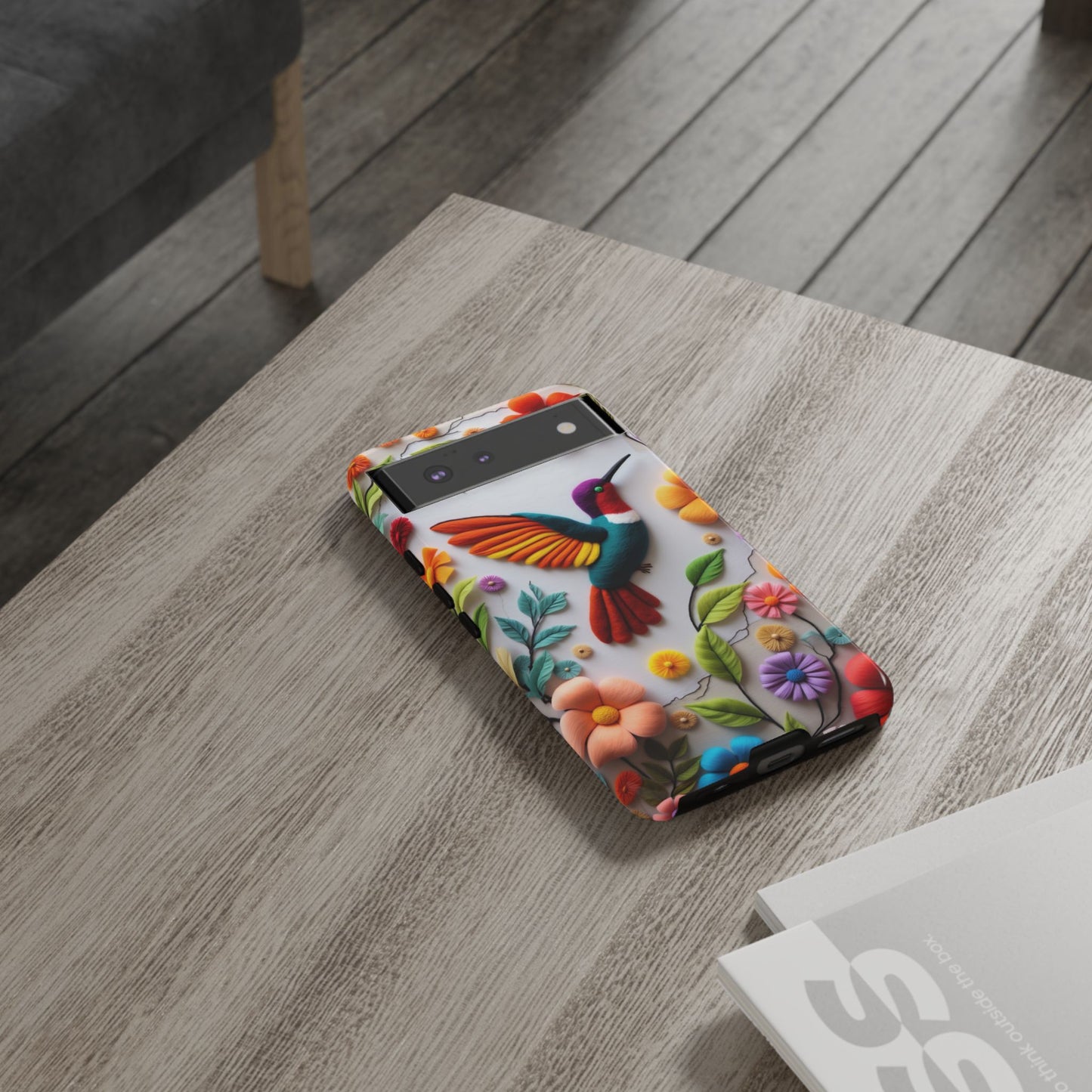 Embroidered Hummingbird with Floral Design | Nature's Elegant Stitch | iPhone 16 Pro