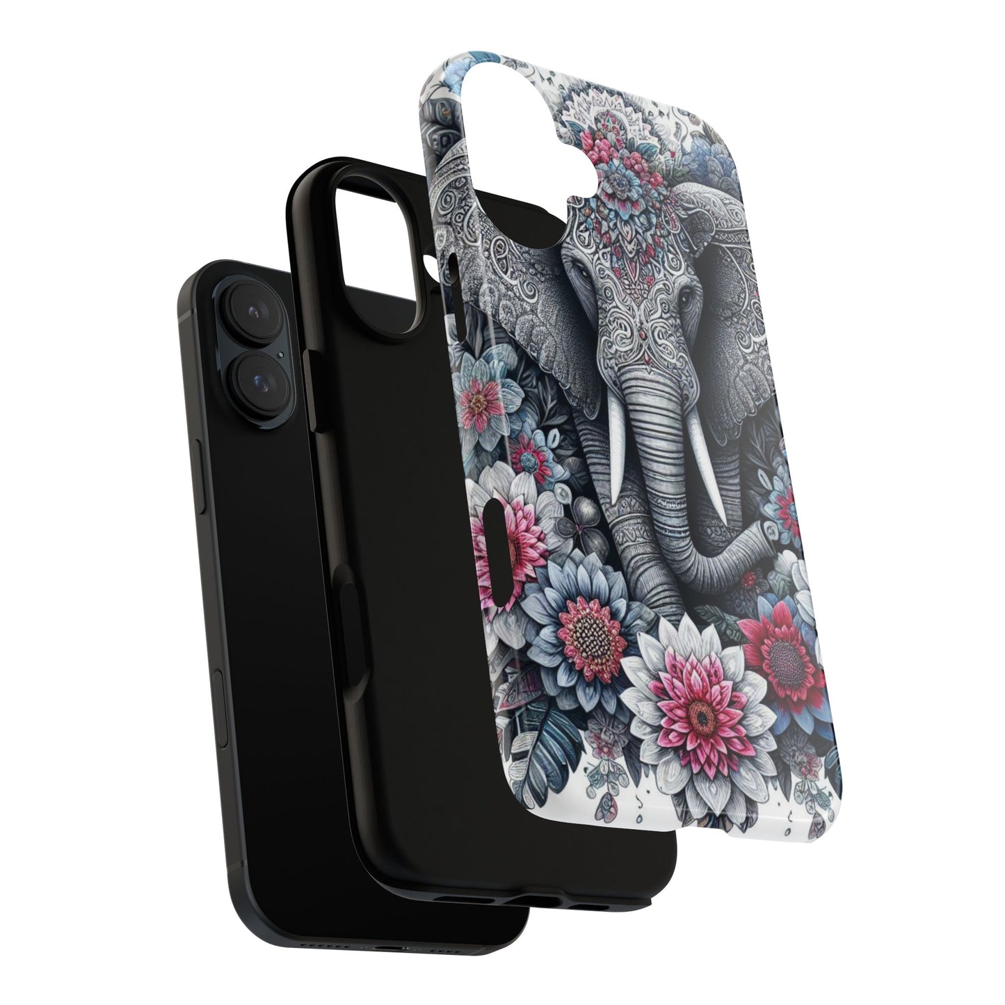 Regal Mandala Elephant Mobile Cover – Ornate Floral Art