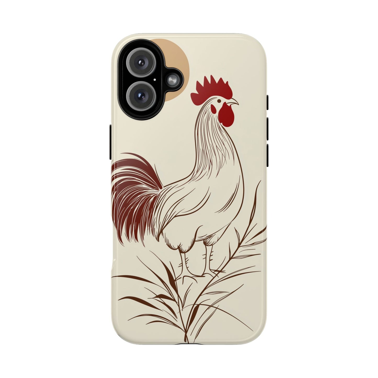 Golden Dawn Rooster: Minimalist Farmstead Charm Case for iPhone, Samsung & Pixel