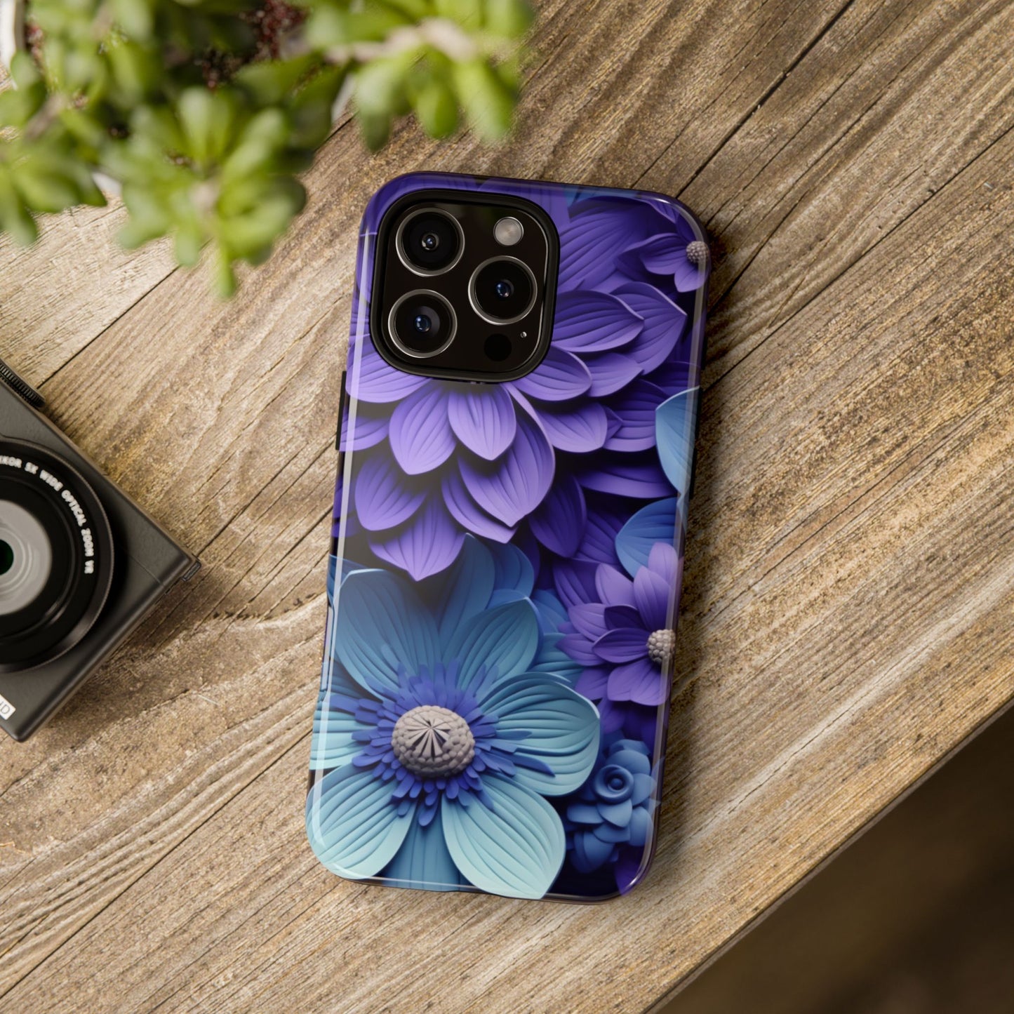 Royal Blue Floral Phone Case – Elegant & Luxurious Design