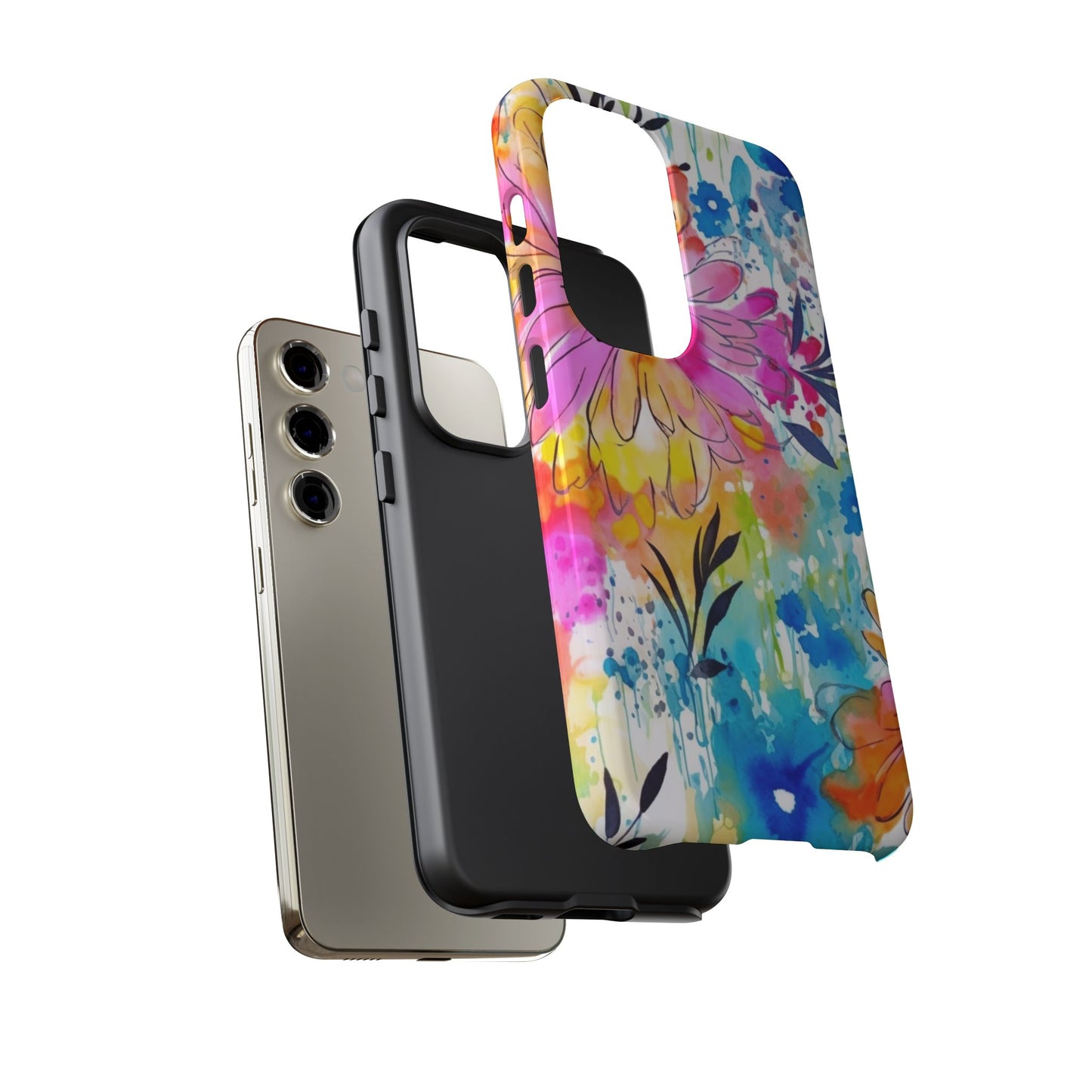 Abstract Watercolor Bloom Phone Case – Expressive & Vibrant