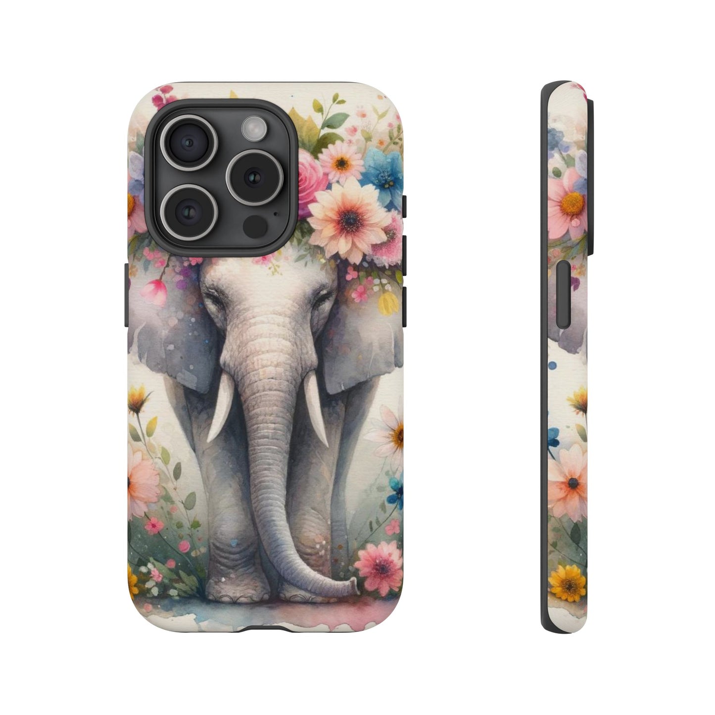 Watercolor Floral Elephant Mobile Cover – Dreamy Artistic Design
