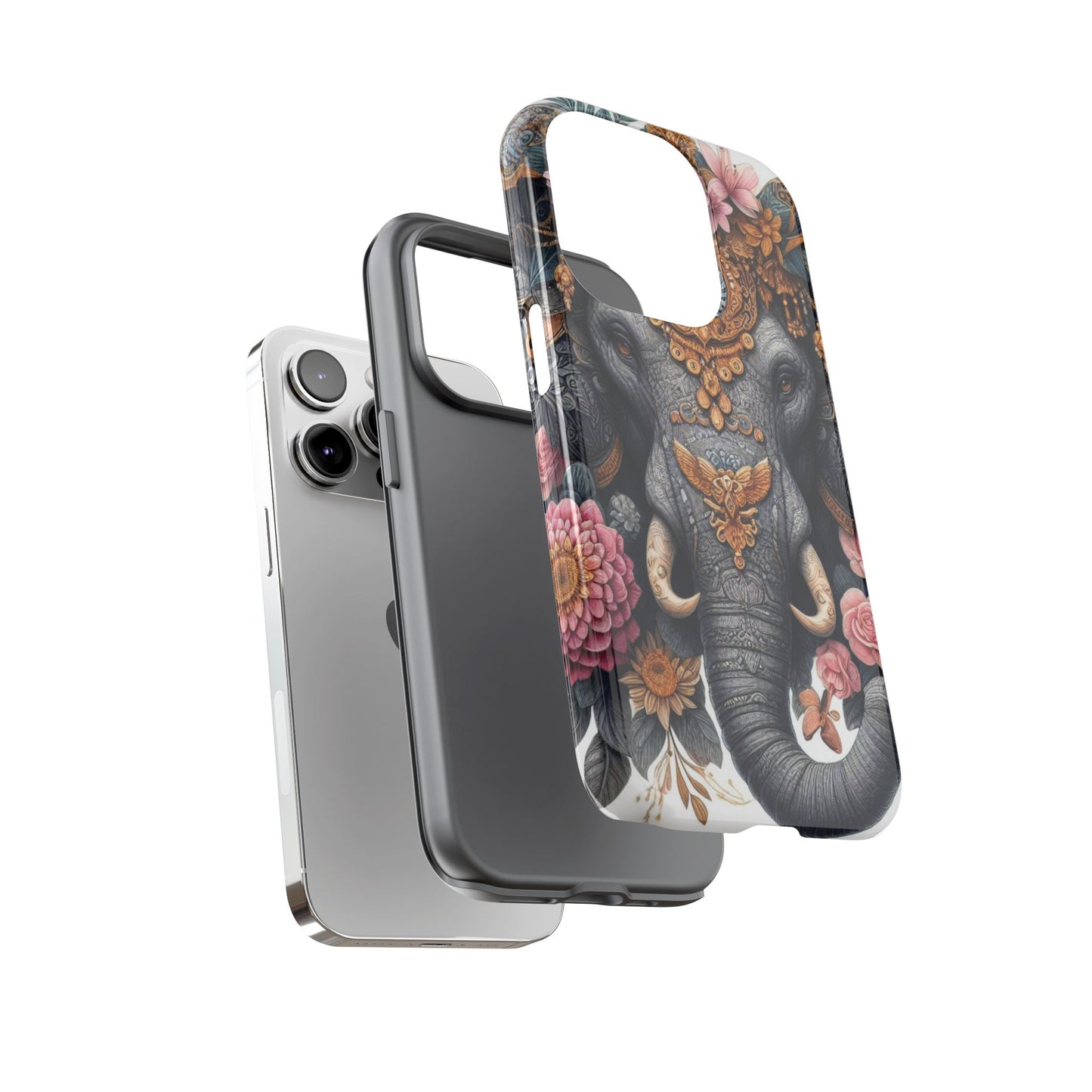 Golden Royal Elephant Mobile Cover – Luxurious Ornate Art