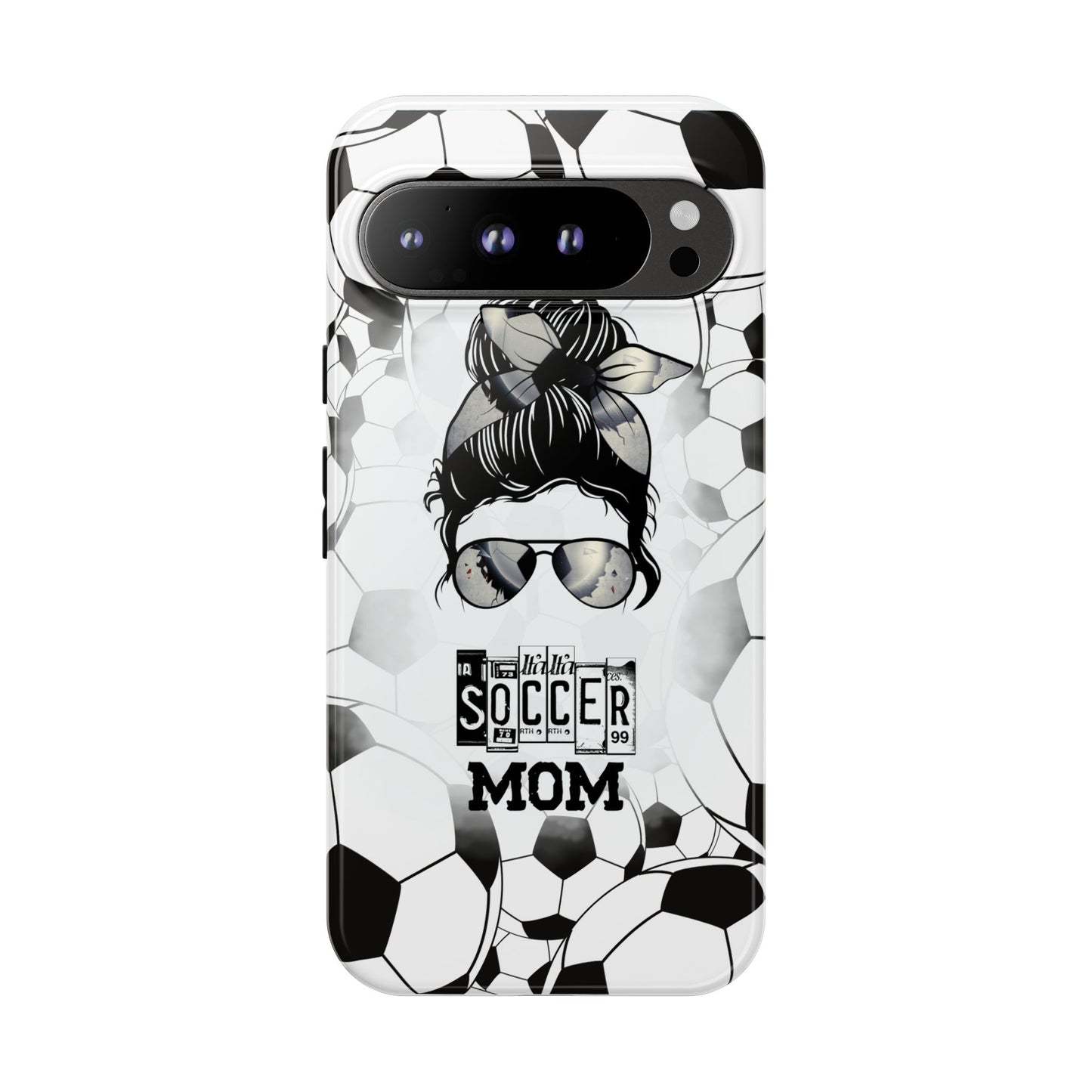 Soccer Mom Phone Case - Cute & Protective Cover for iPhone, Samsung & Google Pixel, Messy Bun Phone Case, Gift for Sports Lover