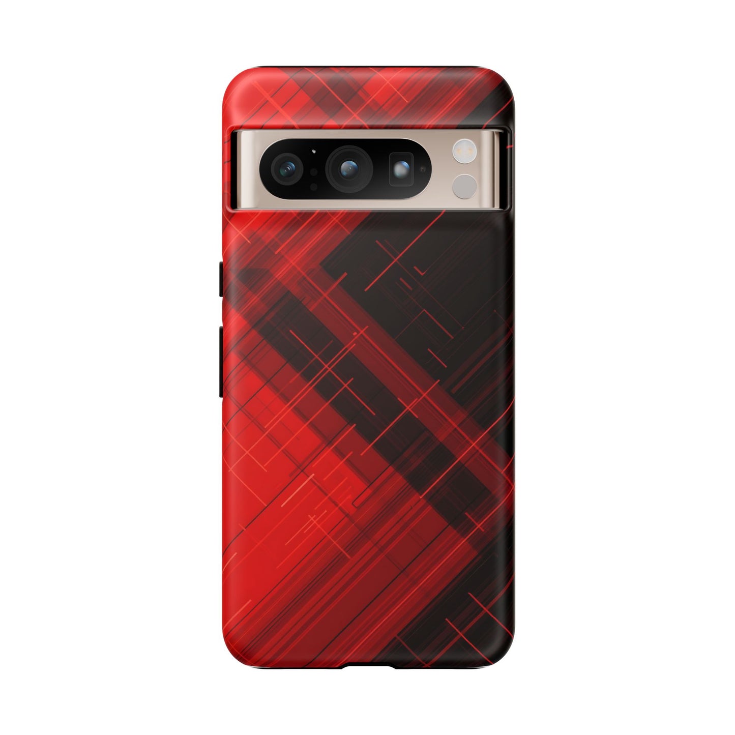 Abstract Red and Black Geometric Pattern
