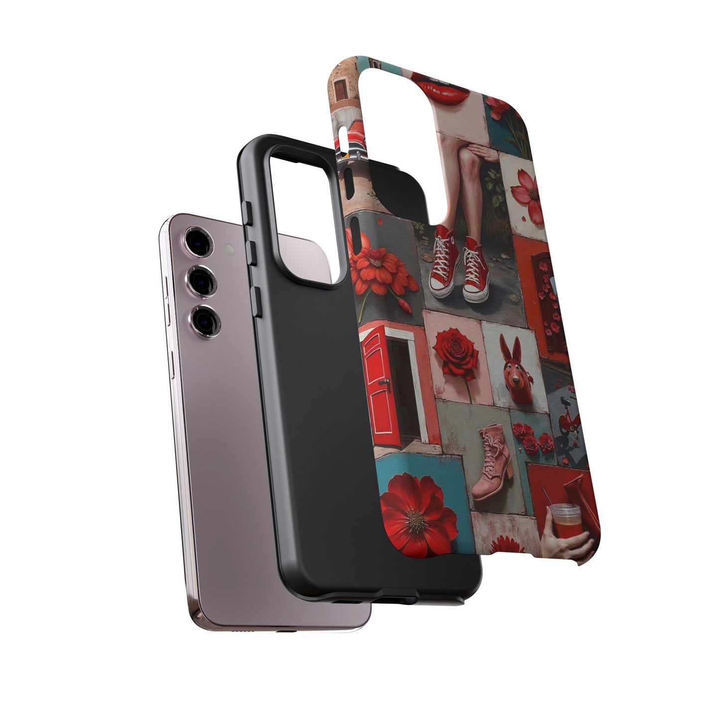 Red Sneakers & Roses Collage Phone Case