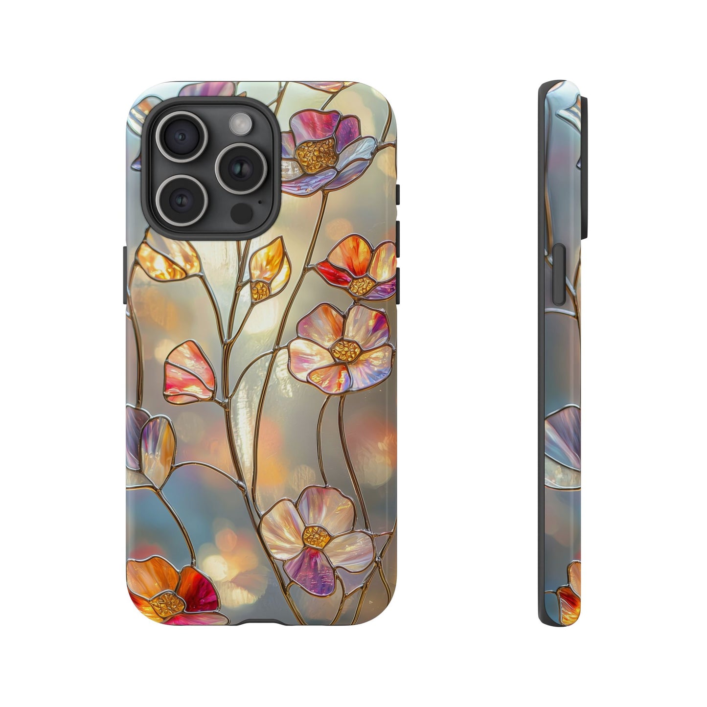 Petal Prism – Colorful Flower Stained Glass Phone Case for iPhone, Samsung & Pixel
