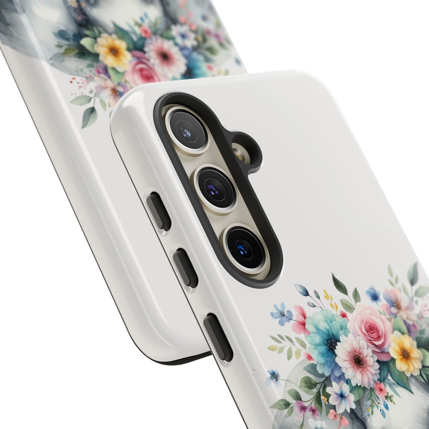 Floral Crown Elephant Mobile Cover – Elegant Watercolor Art