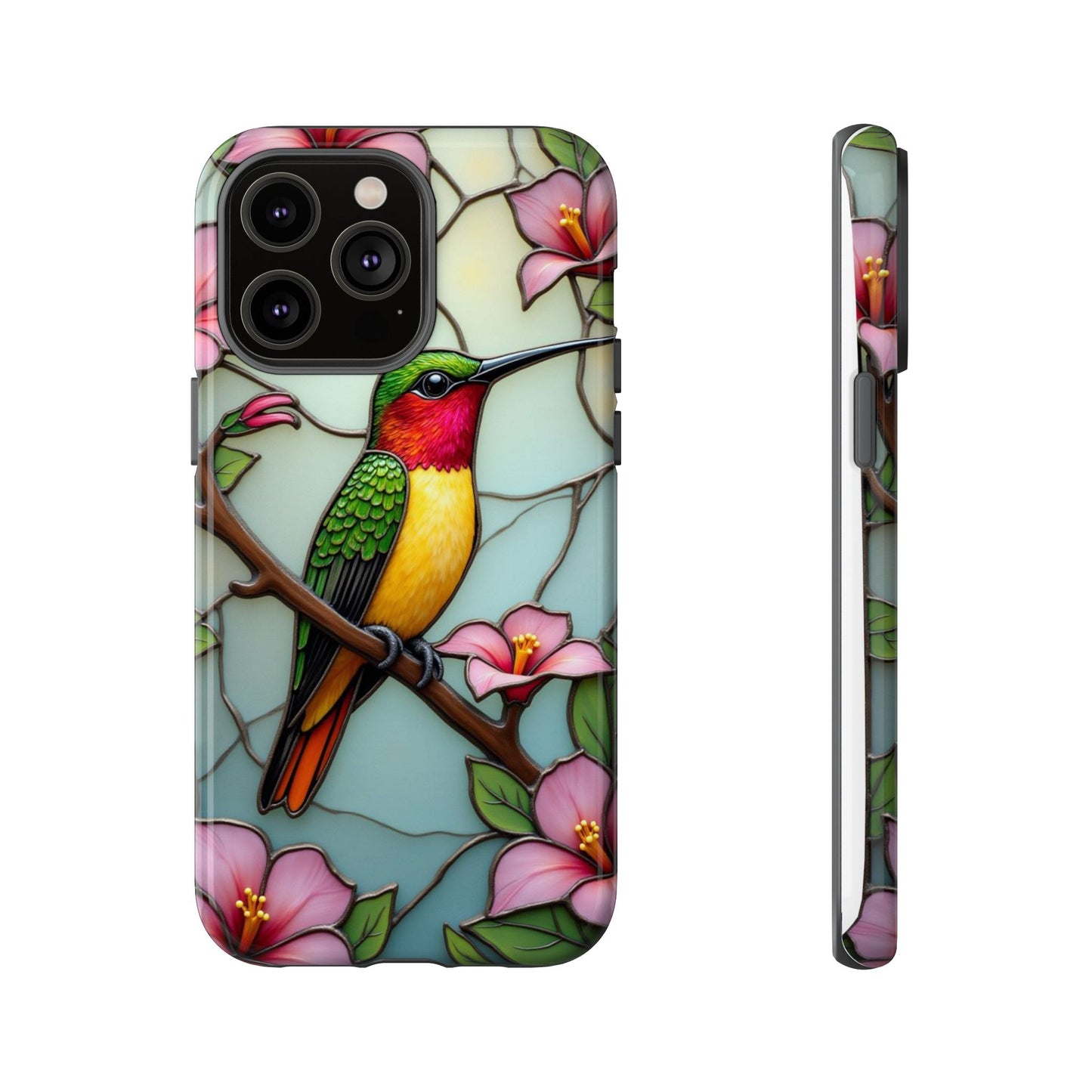 Elegant Hummingbird with Floral Mosaic | Artistic Nature Design