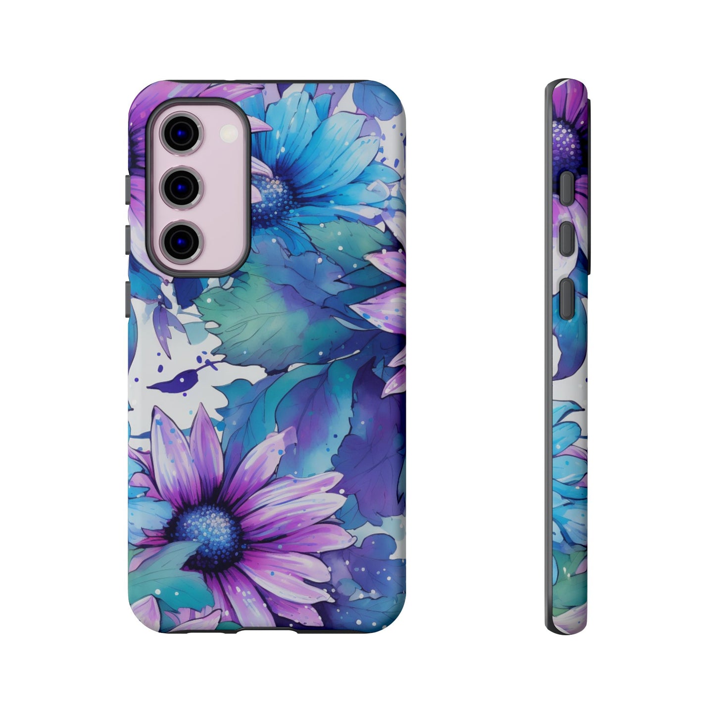 Dreamy Blue & Purple Floral Watercolor Mobile Case