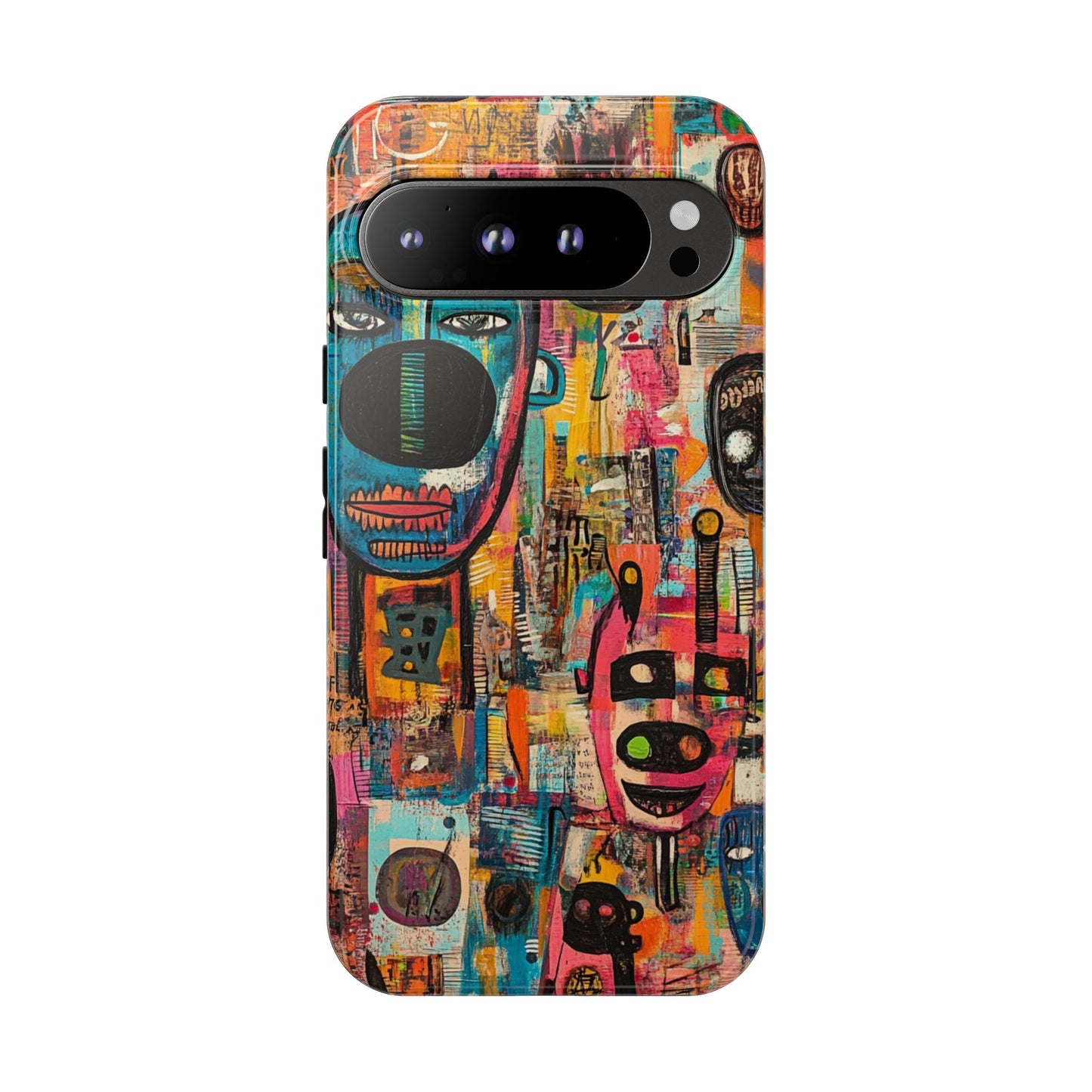 Abstract Basquiat Phone Case – Artistic Phone Protector – Bold, Graffiti-Inspired Street Art Cover - iPhone, Samsung & Google Pixel Cover - Artistic Painting Case, Art Lover Gift
