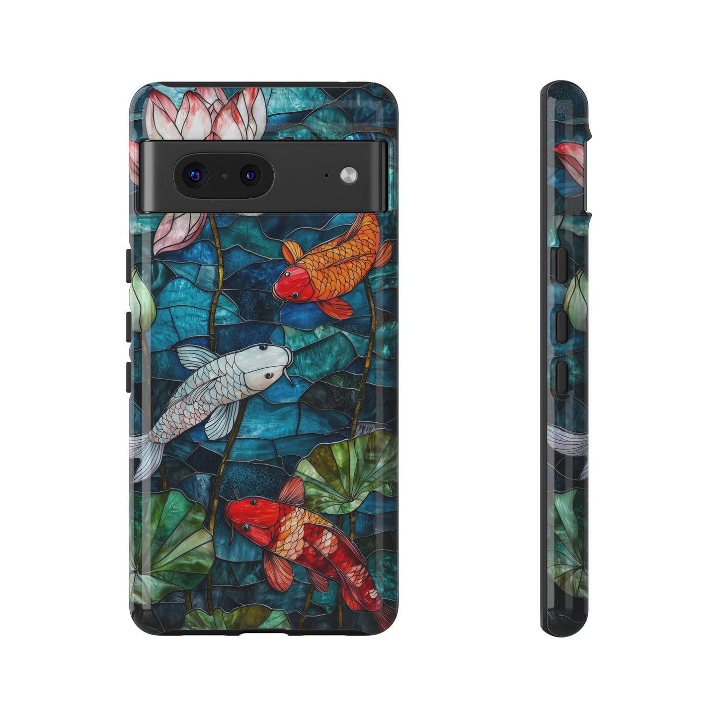 Lotus Serenity" – Koi Pond Stained Glass Case or iPhone, Samsung & Pixel