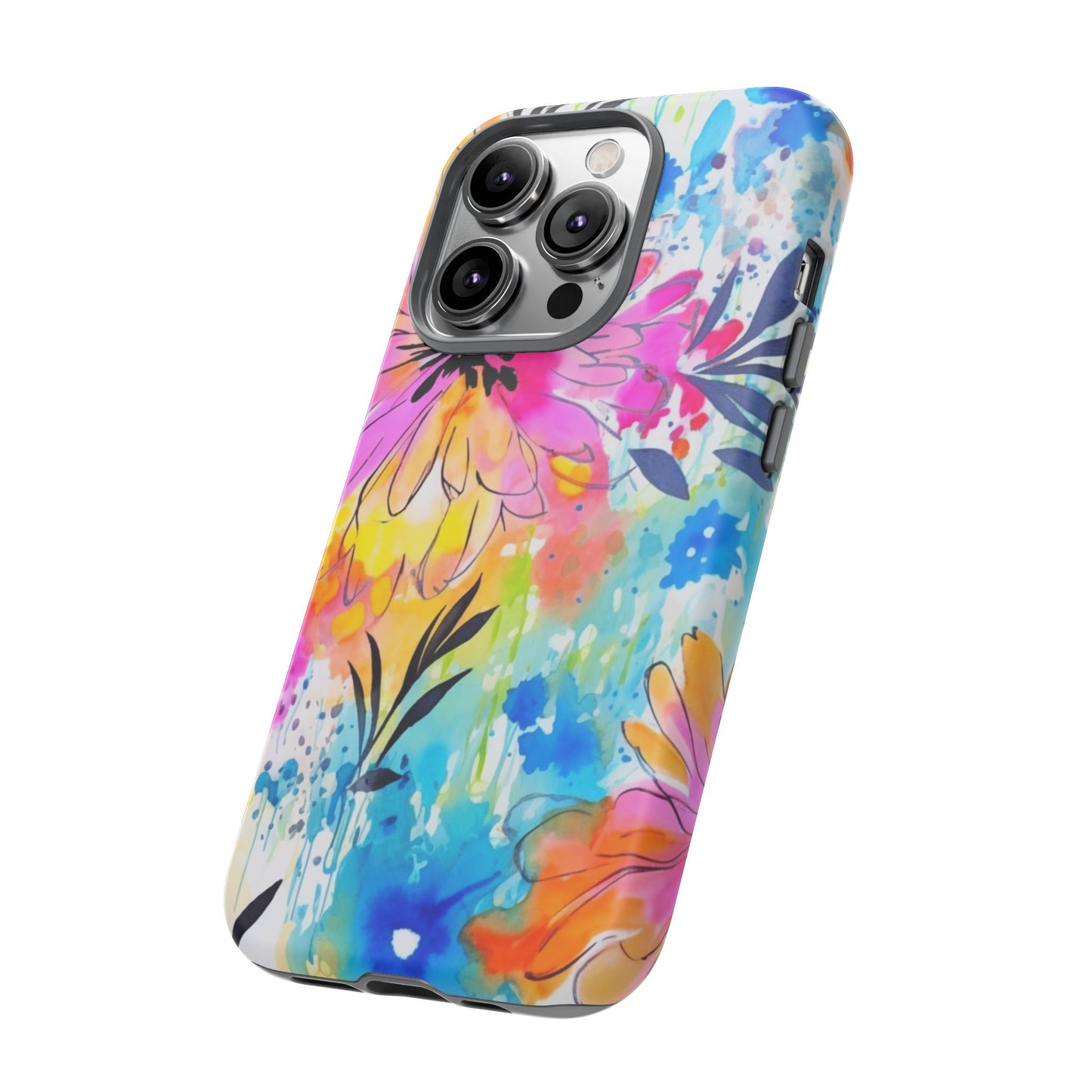 Abstract Watercolor Bloom Phone Case – Expressive & Vibrant