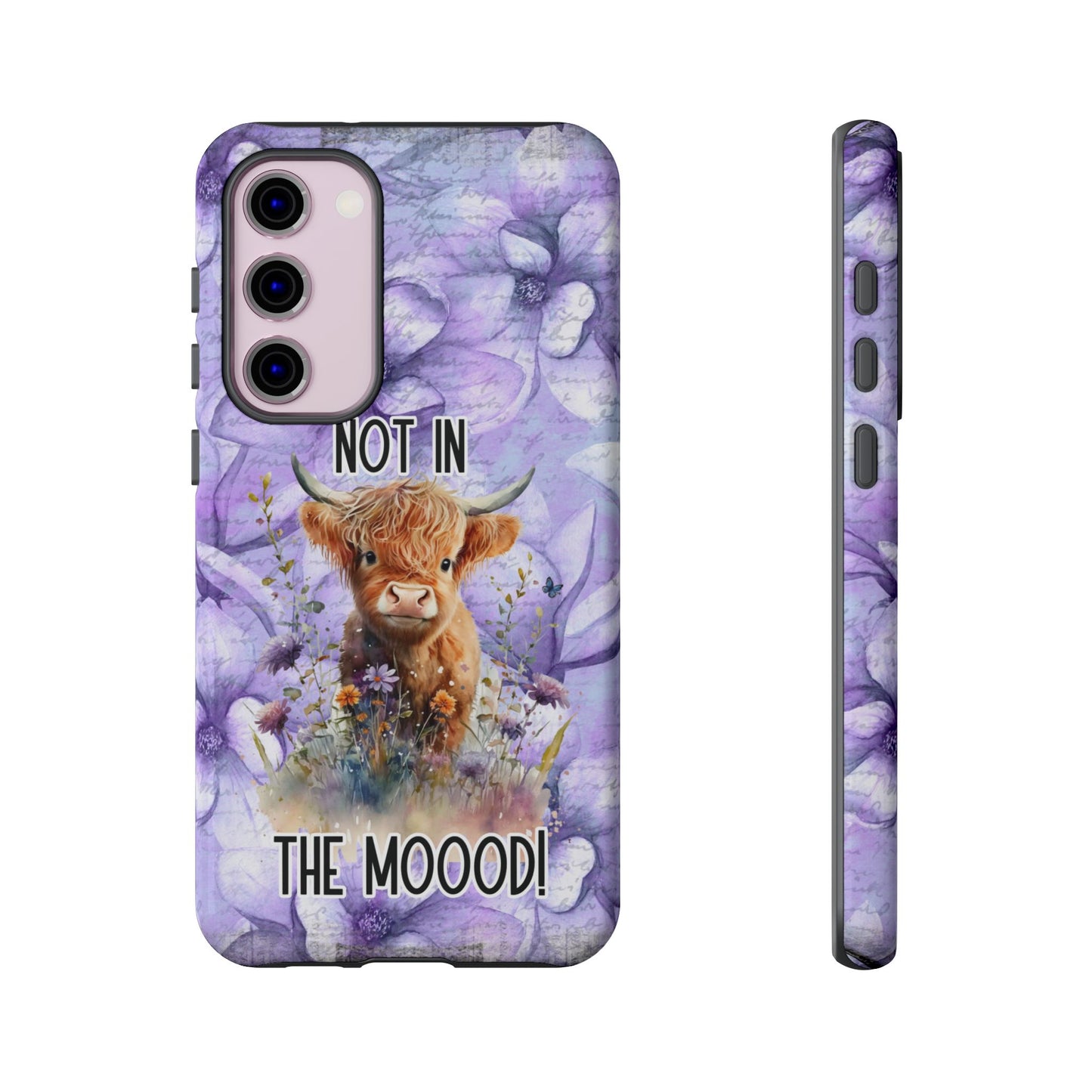 Not In The Mood Heifer Print Phone Case - iPhone, Samsung & Google Pixel Cover - Artistic Cow Phone Case, Animal Lover Gift