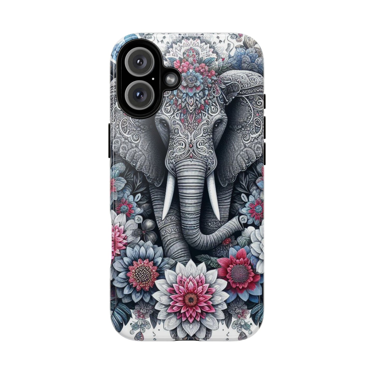 Regal Mandala Elephant Mobile Cover – Ornate Floral Art