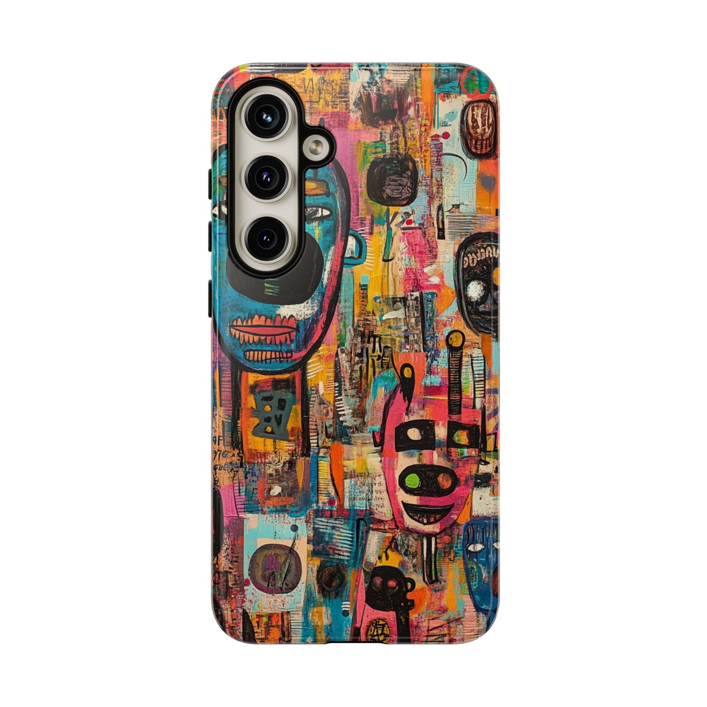 Abstract Basquiat Phone Case – Artistic Phone Protector – Bold, Graffiti-Inspired Street Art Cover - iPhone, Samsung & Google Pixel Cover - Artistic Painting Case, Art Lover Gift
