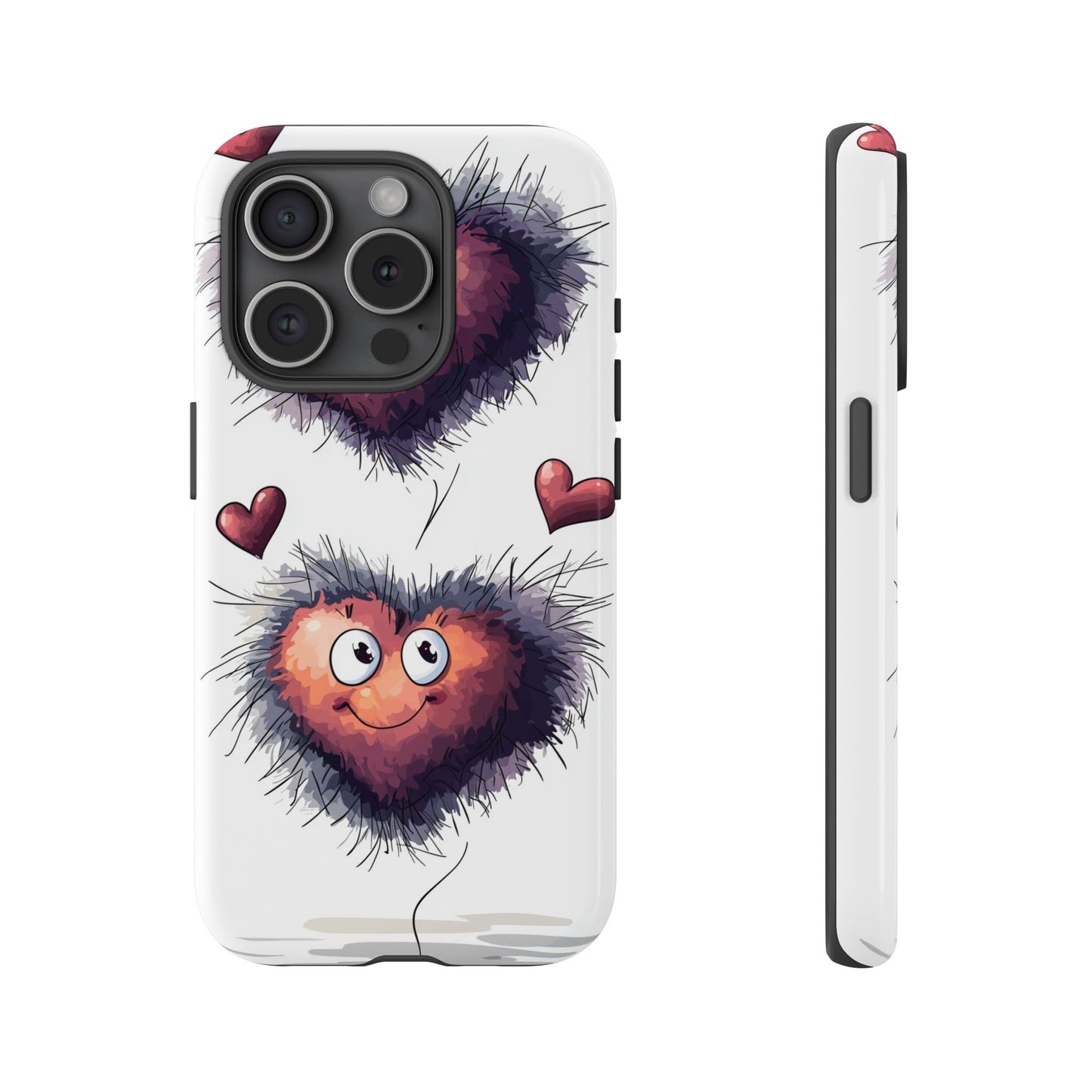 Fuzzy Love Hearts - Cute Anime Phone Case for iPhone, Samsung, Google Pixel