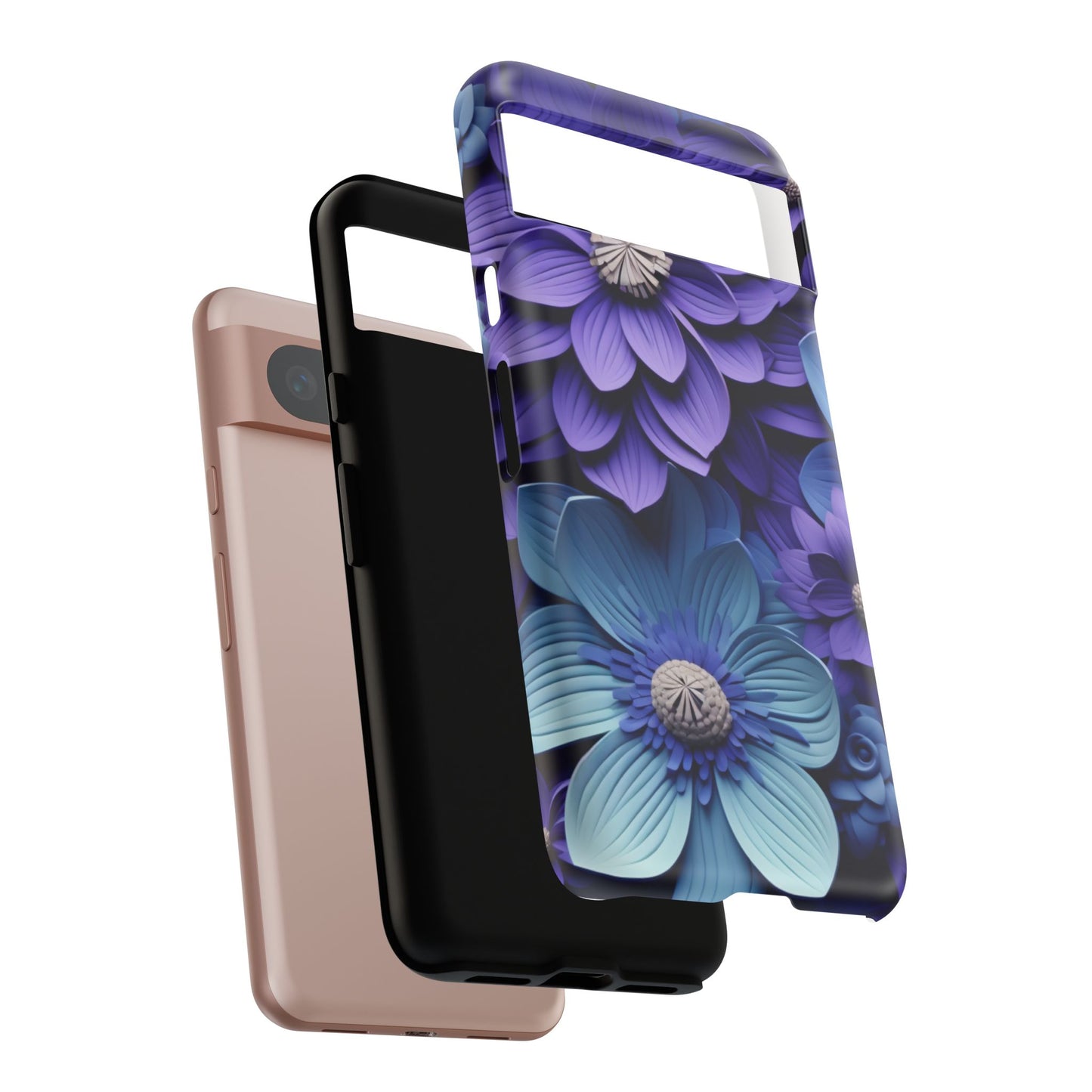 Royal Blue Floral Phone Case – Elegant & Luxurious Design