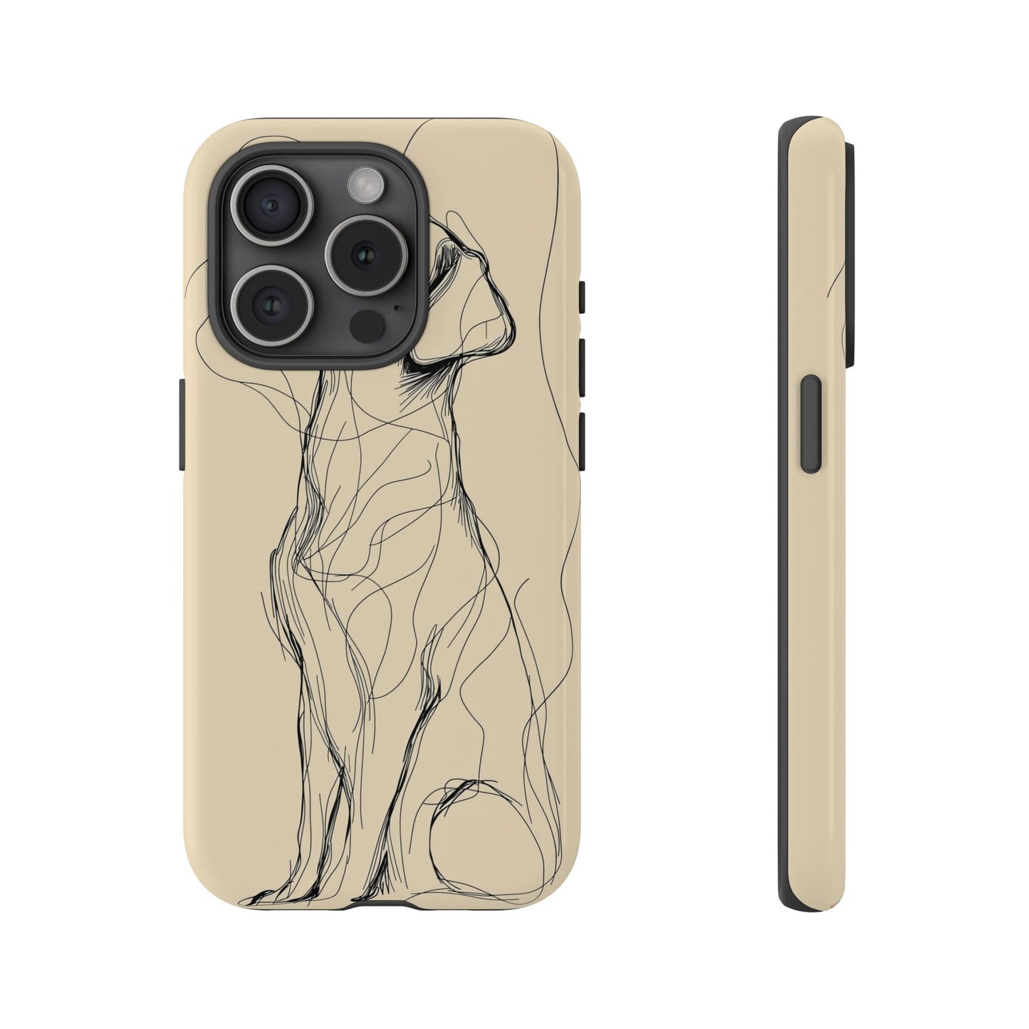 Loyal Lines: Abstract Dog Sketch Phone Case for iPhone, Samsung & Pixel