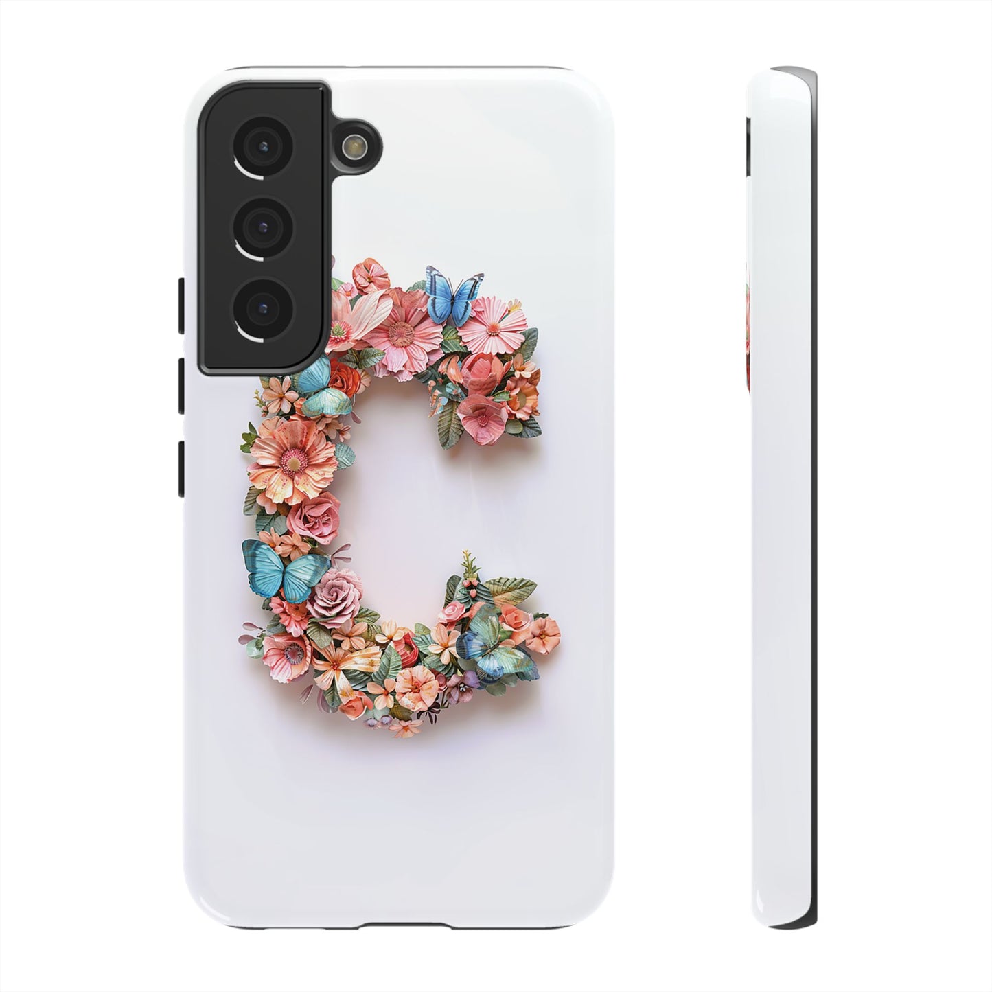 Floral Letter C Phone Case β Personalized Aesthetic Cover for iPhone, Samsung & Google Pixel