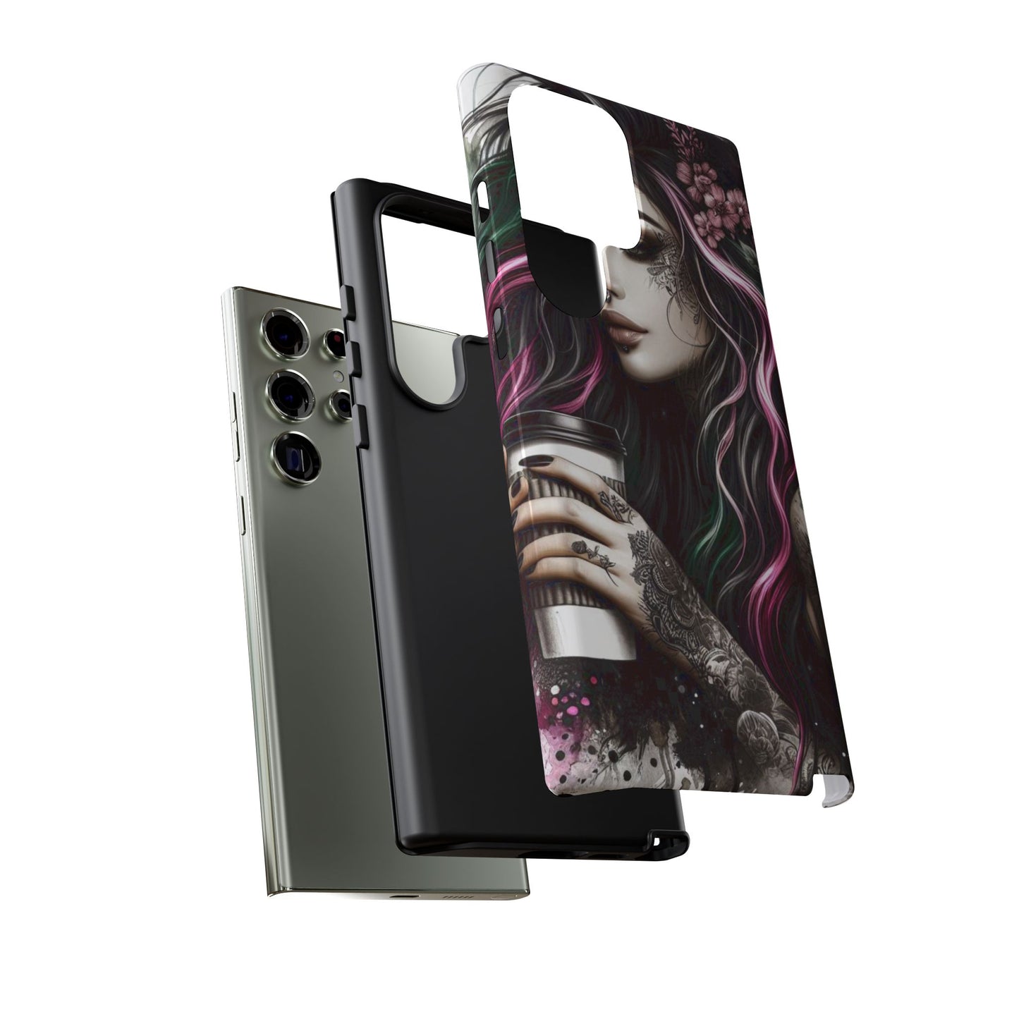 Tattooed Serenity – Gothic Coffee Lover Mobile Cover