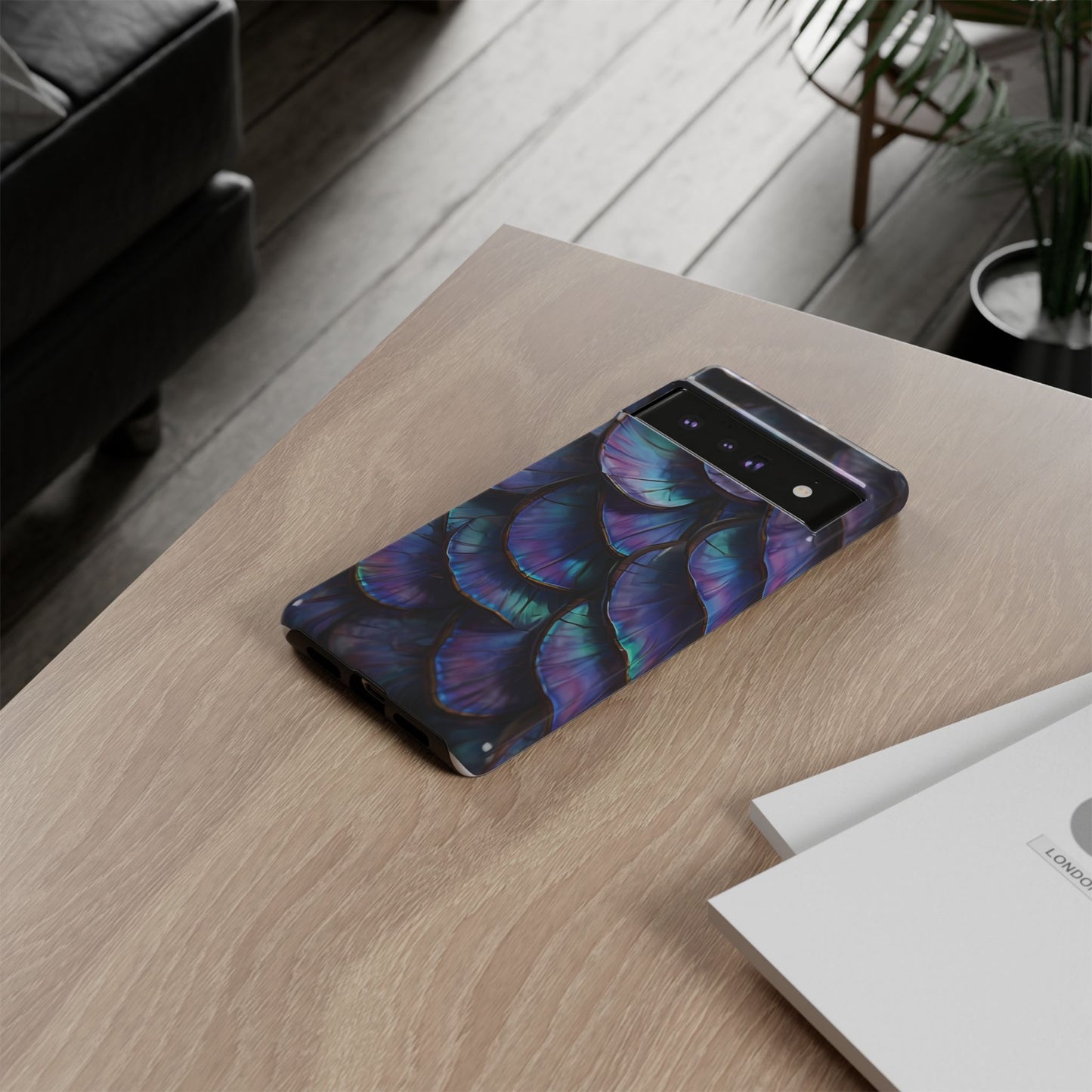 Abstract Macro Shot of Iridescent Butterfly Fish Scales Phone Case Design