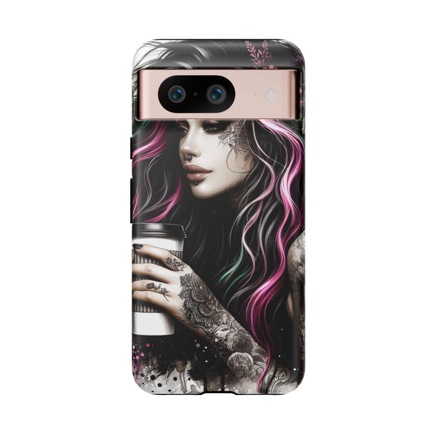 Tattooed Serenity – Gothic Coffee Lover Mobile Cover