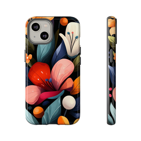 Midnight Bloom Floral Phone Case | Bold Botanical Art for iPhone, Pixel & Samsung