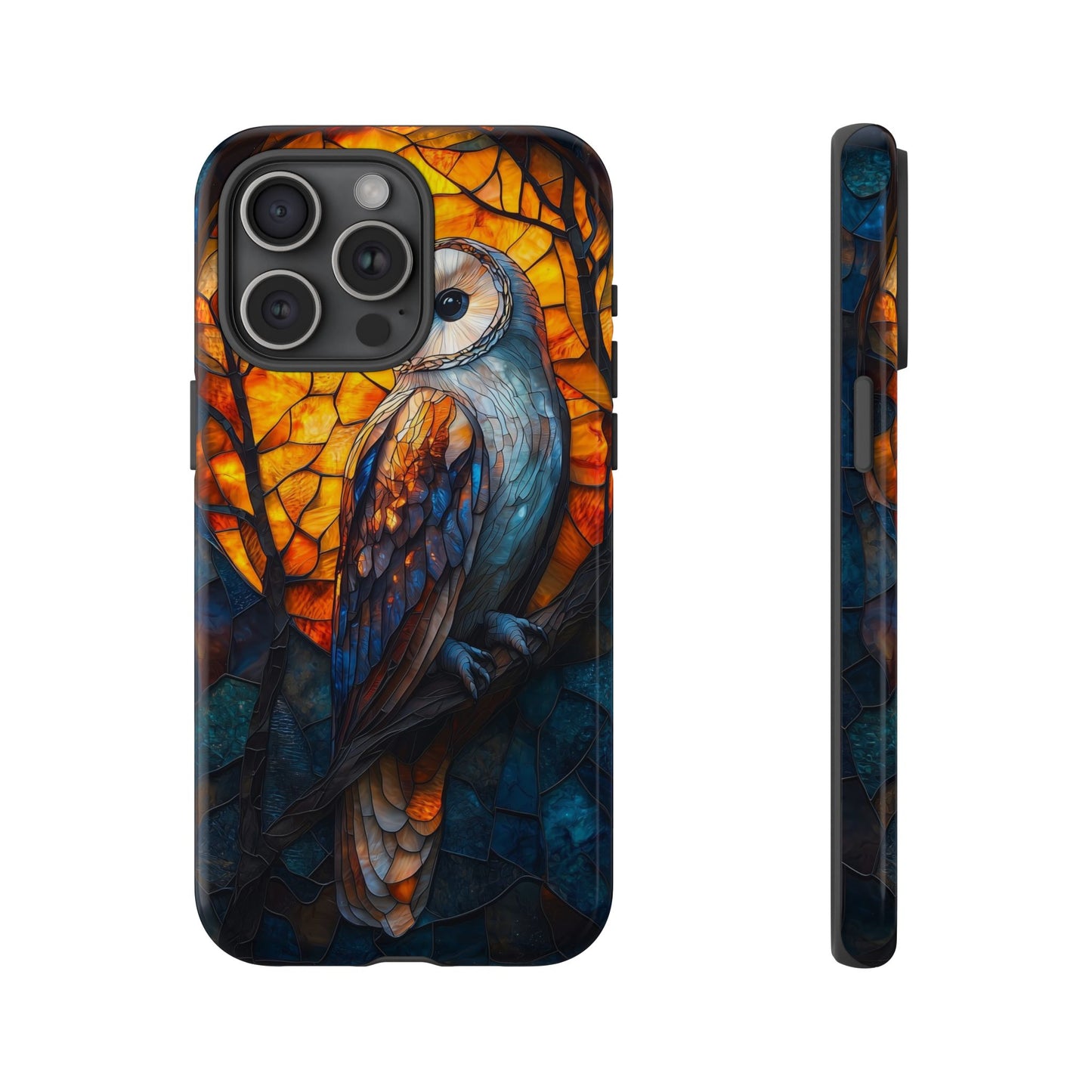 Nocturnal Wisdom – Stained Glass Owl Phone Case for iPhone, Samsung & Pixel