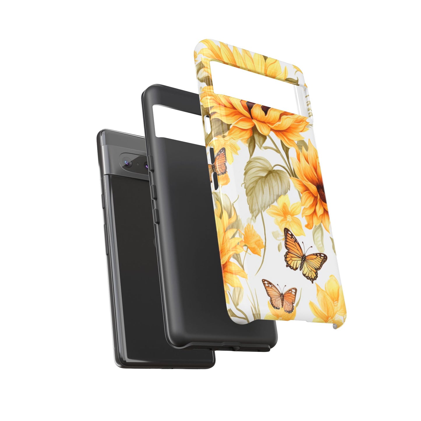 Golden Sunflower & Butterfly Phone Case – Warm & Elegant