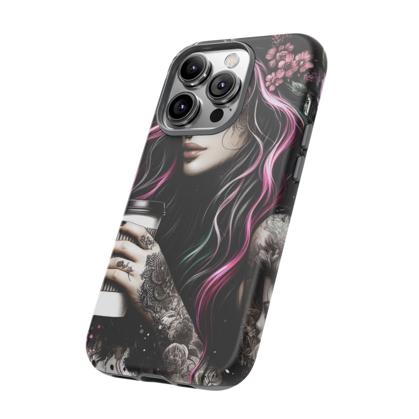 Tattooed Serenity – Gothic Coffee Lover Mobile Cover