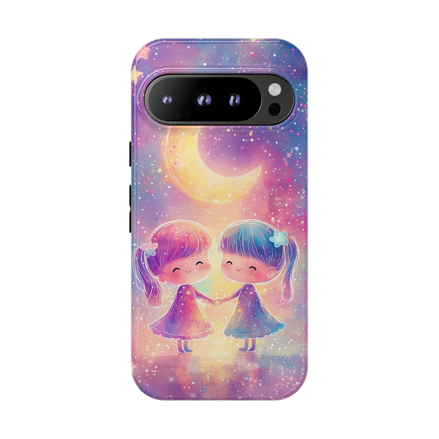 Moonlit Friendship Galaxy Phone Case for iPhone, Samsung, Google Pixel