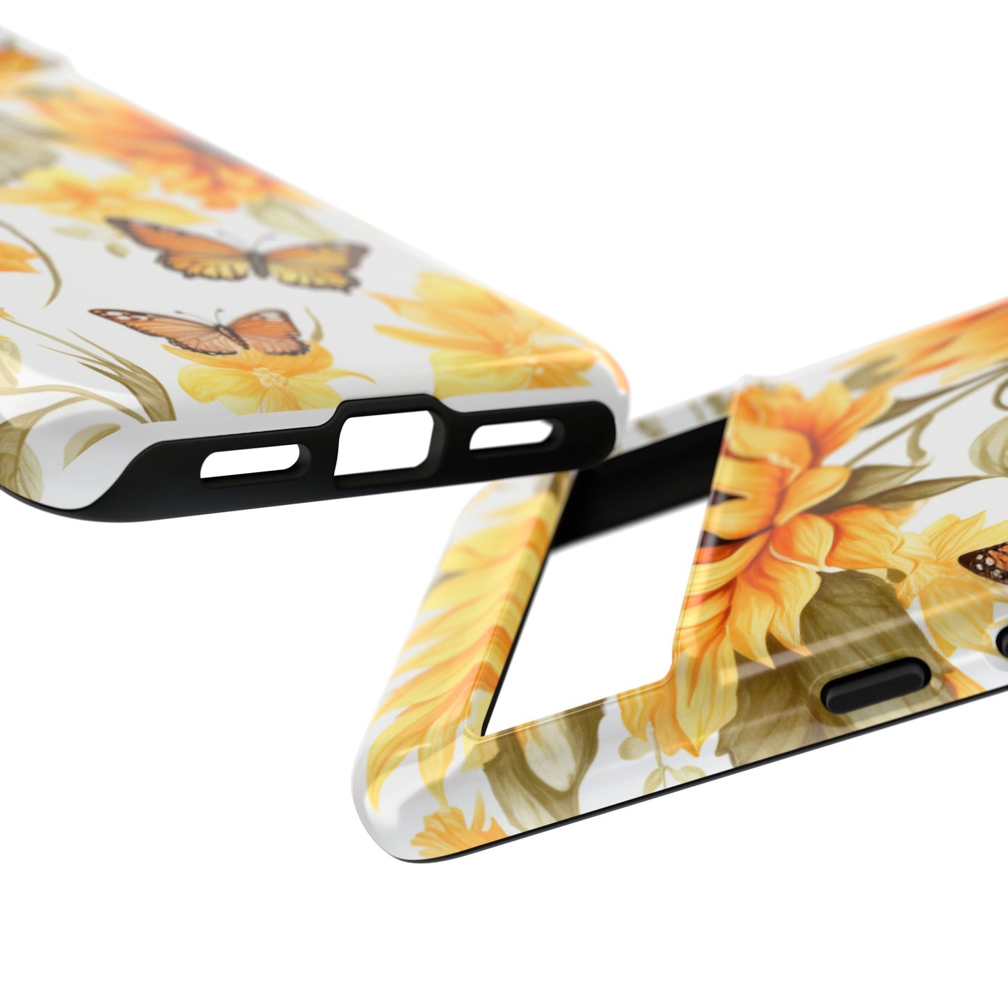 Golden Sunflower & Butterfly Phone Case – Warm & Elegant