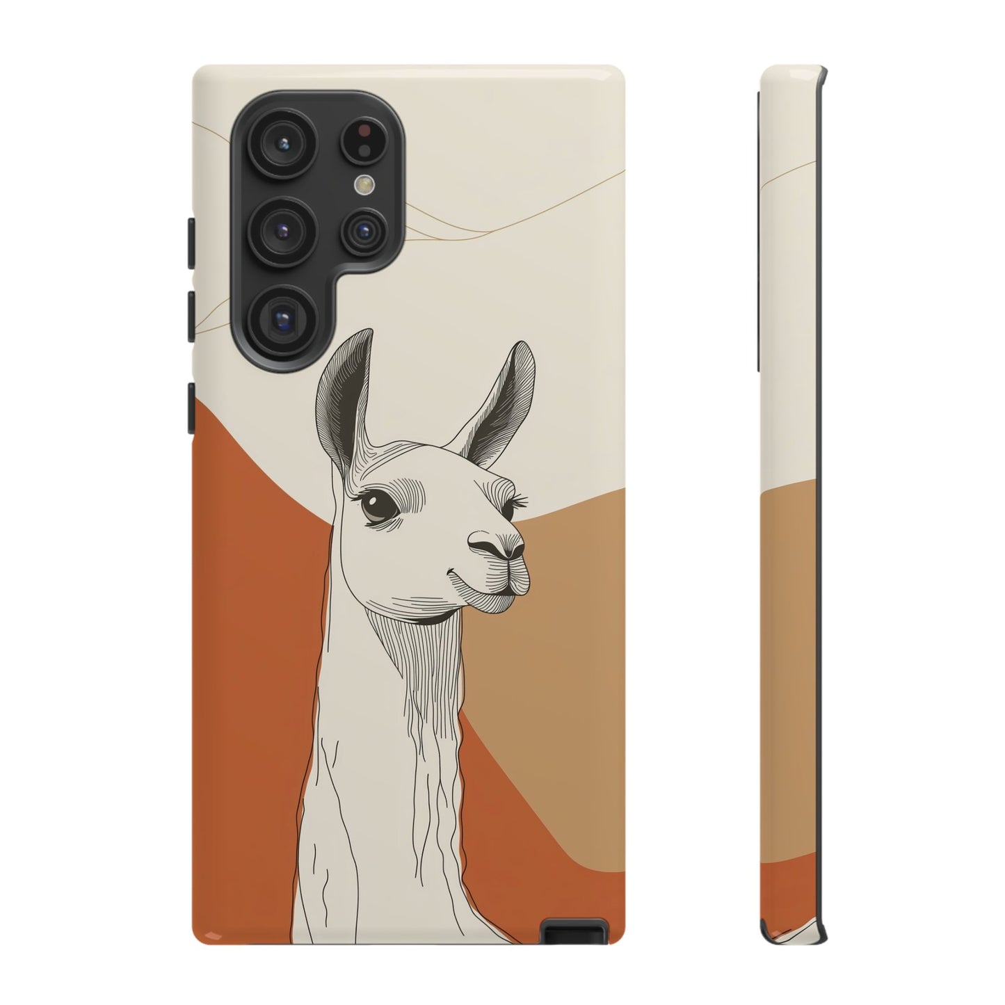 Desert Calm: Minimalist Llama Art Print Phone Case for iPhone, Samsung & Pixel