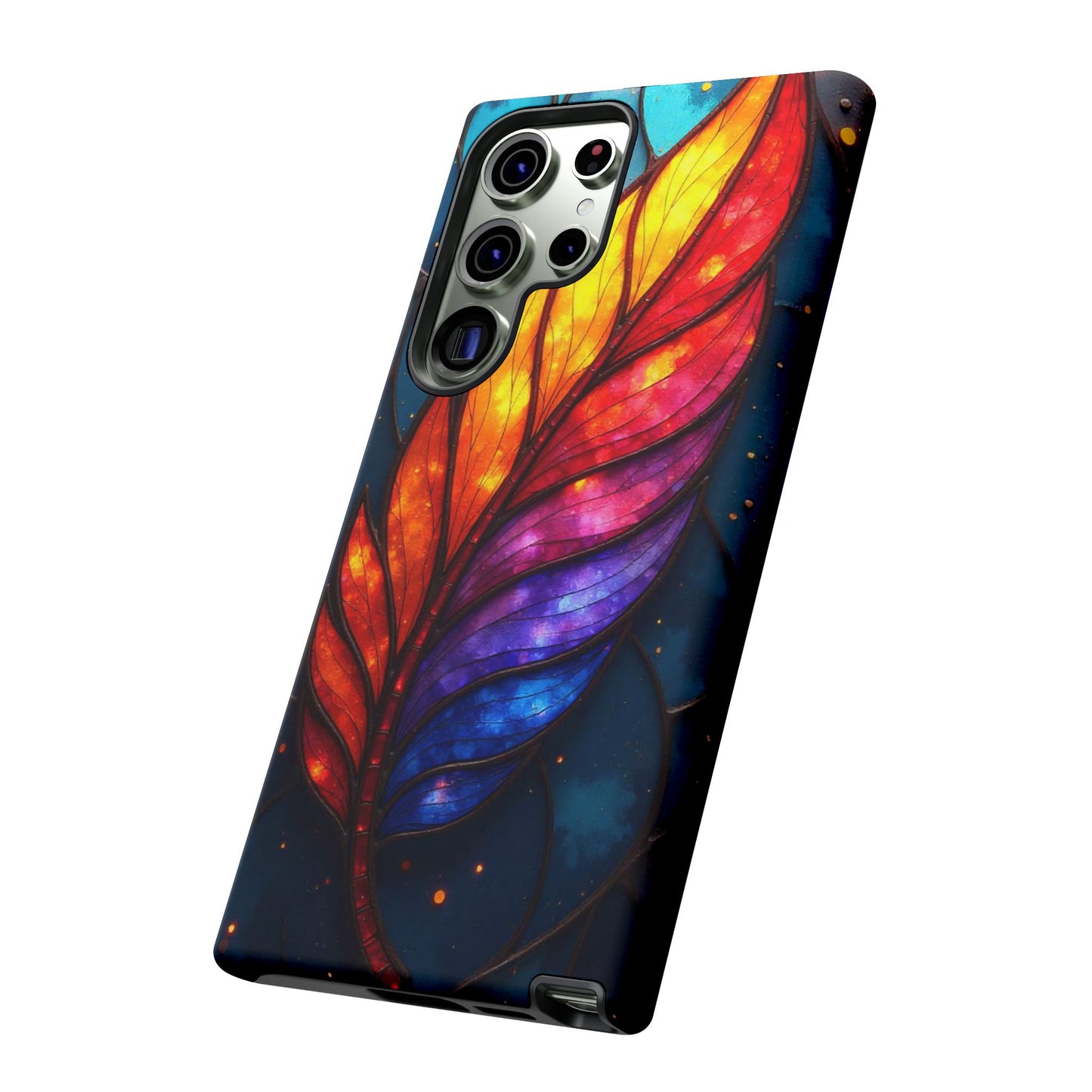 Vivid Feather: Stained Glass Abstract Art