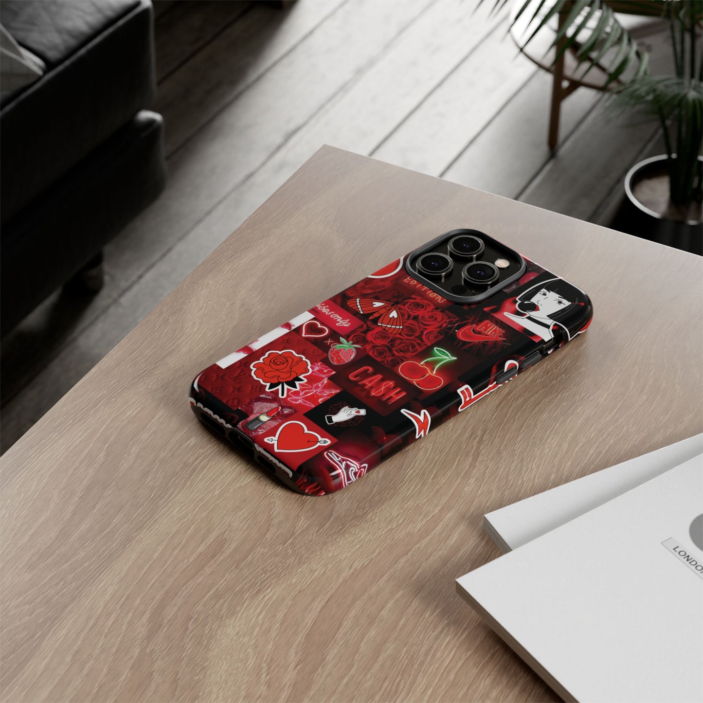 Red Pop Art Neon Vibes Phone Case
