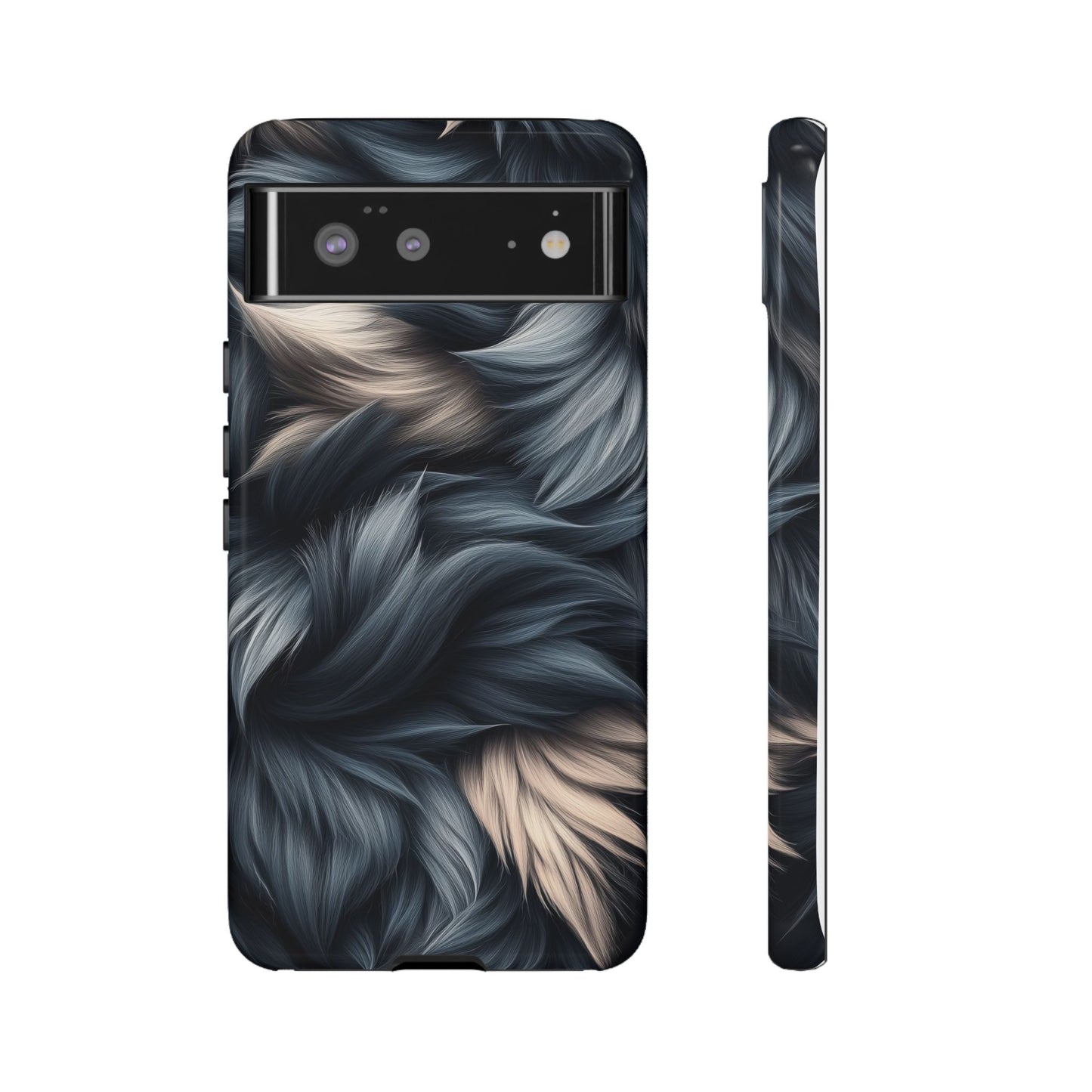 Midnight Wolf β Deep Silver & Purple Fur Phone Case for iPhone, Pixel & Samsung